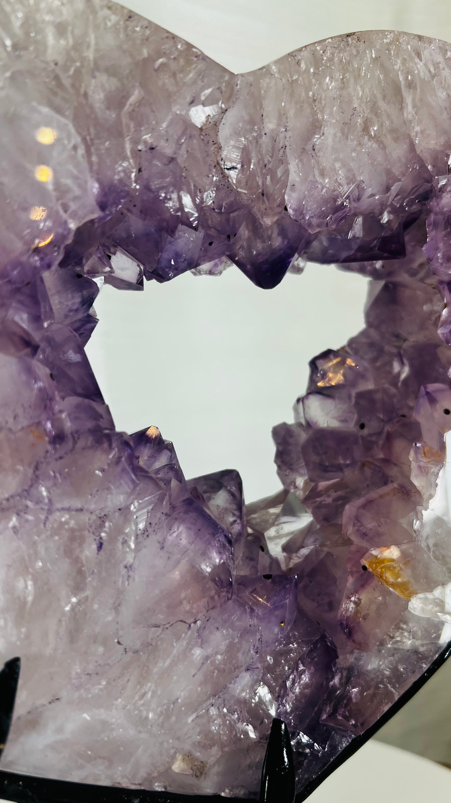 Natural Amethyst Heart on Stand - A0004