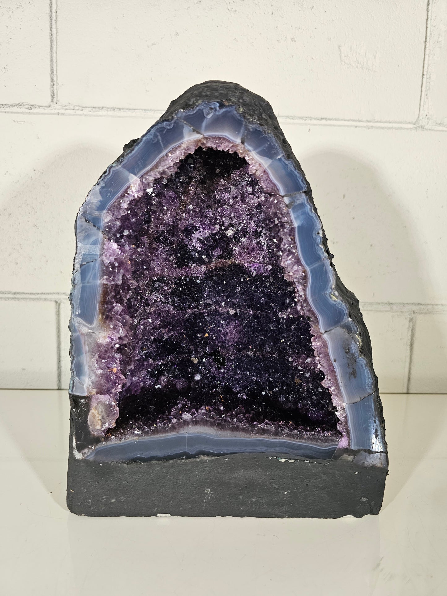 18.92 LB Natural Amethyst Cathedral Quartz Crystal Druzy Large Dark Purple  (A9)