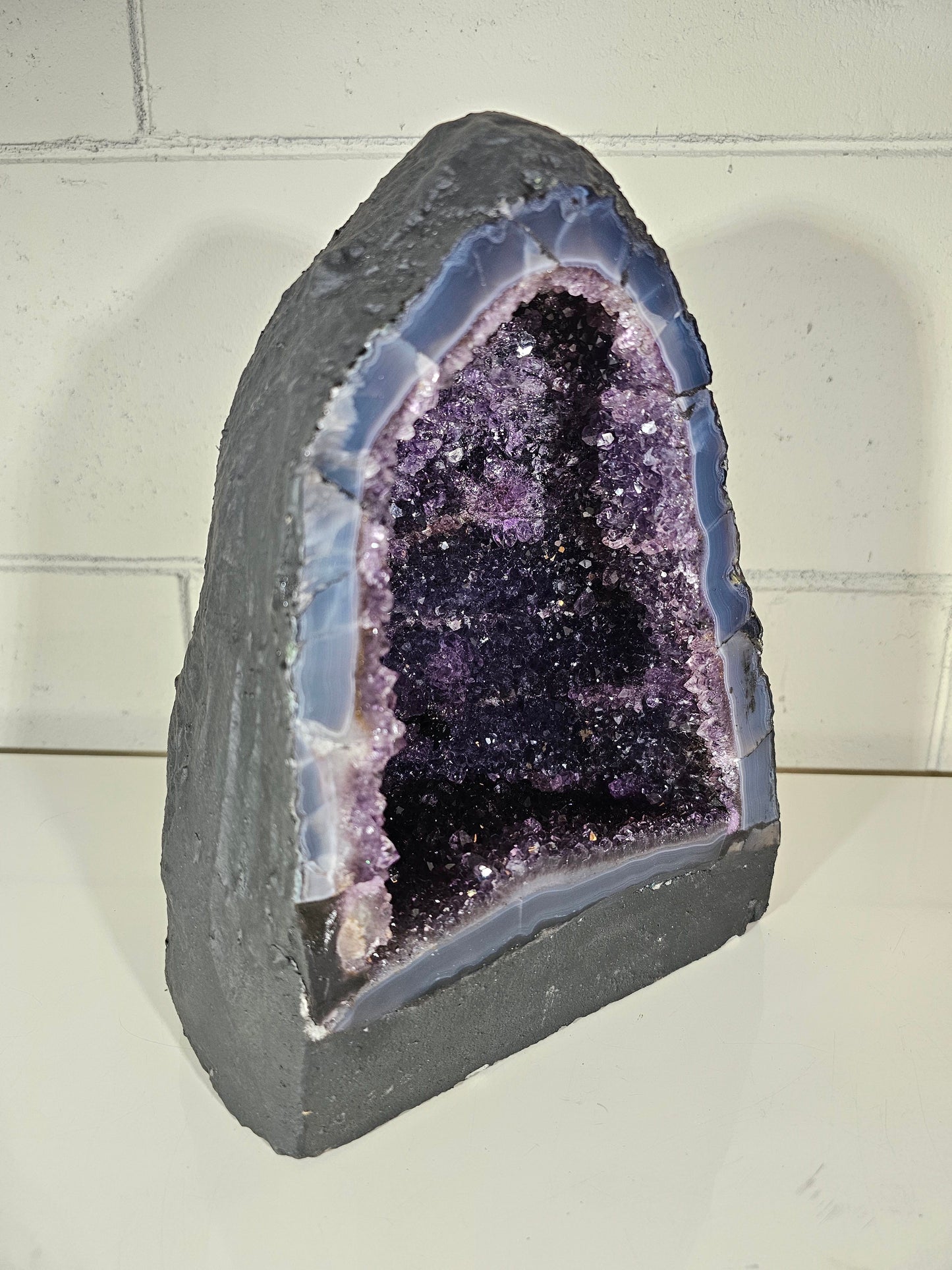 18.92 LB Natural Amethyst Cathedral Quartz Crystal Druzy Large Dark Purple  (A9)