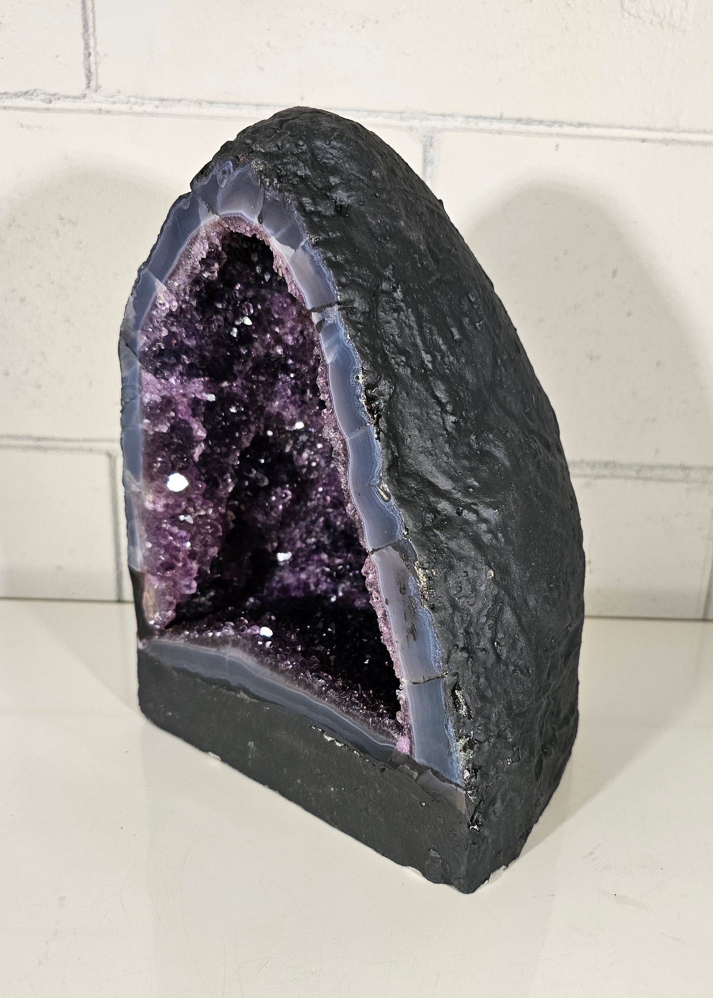 18.92 LB Natural Amethyst Cathedral Quartz Crystal Druzy Large Dark Purple  (A9)