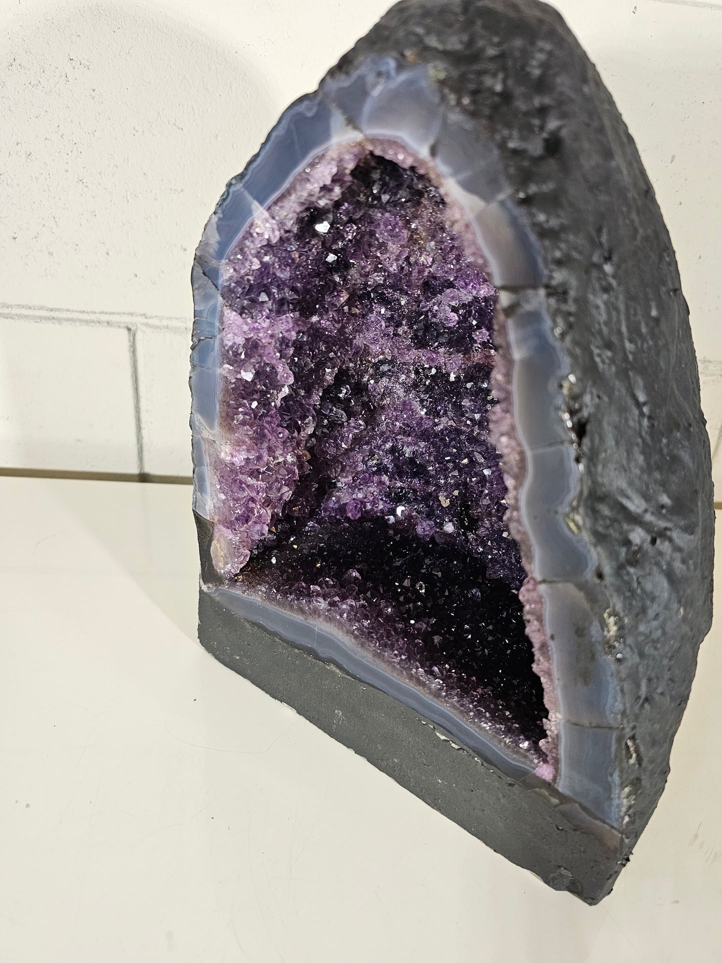 18.92 LB Natural Amethyst Cathedral Quartz Crystal Druzy Large Dark Purple  (A9)