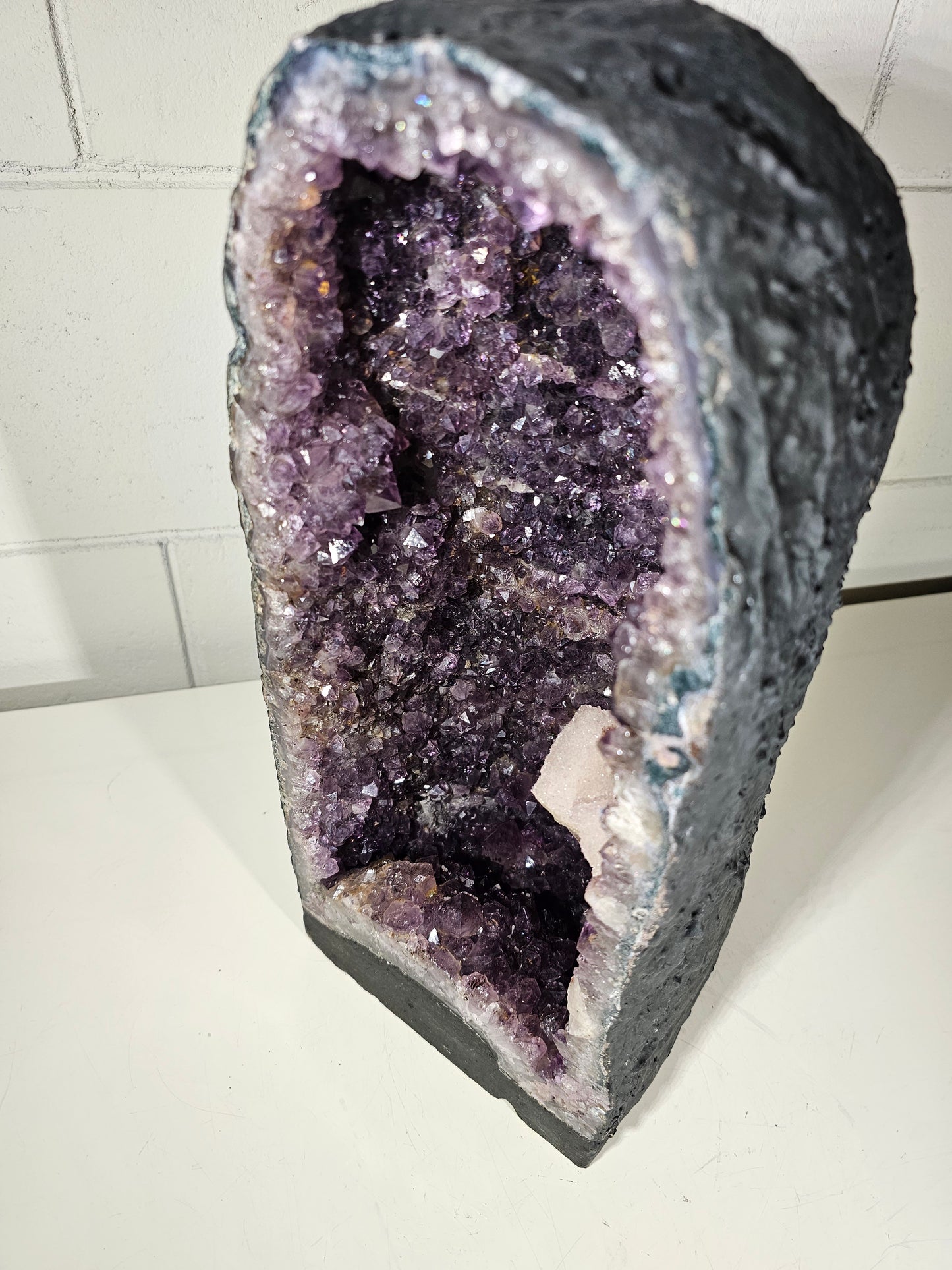 36.43 LB AAA Natural Amethyst Cathedral Quartz Crystal Druzy Purple (A39)