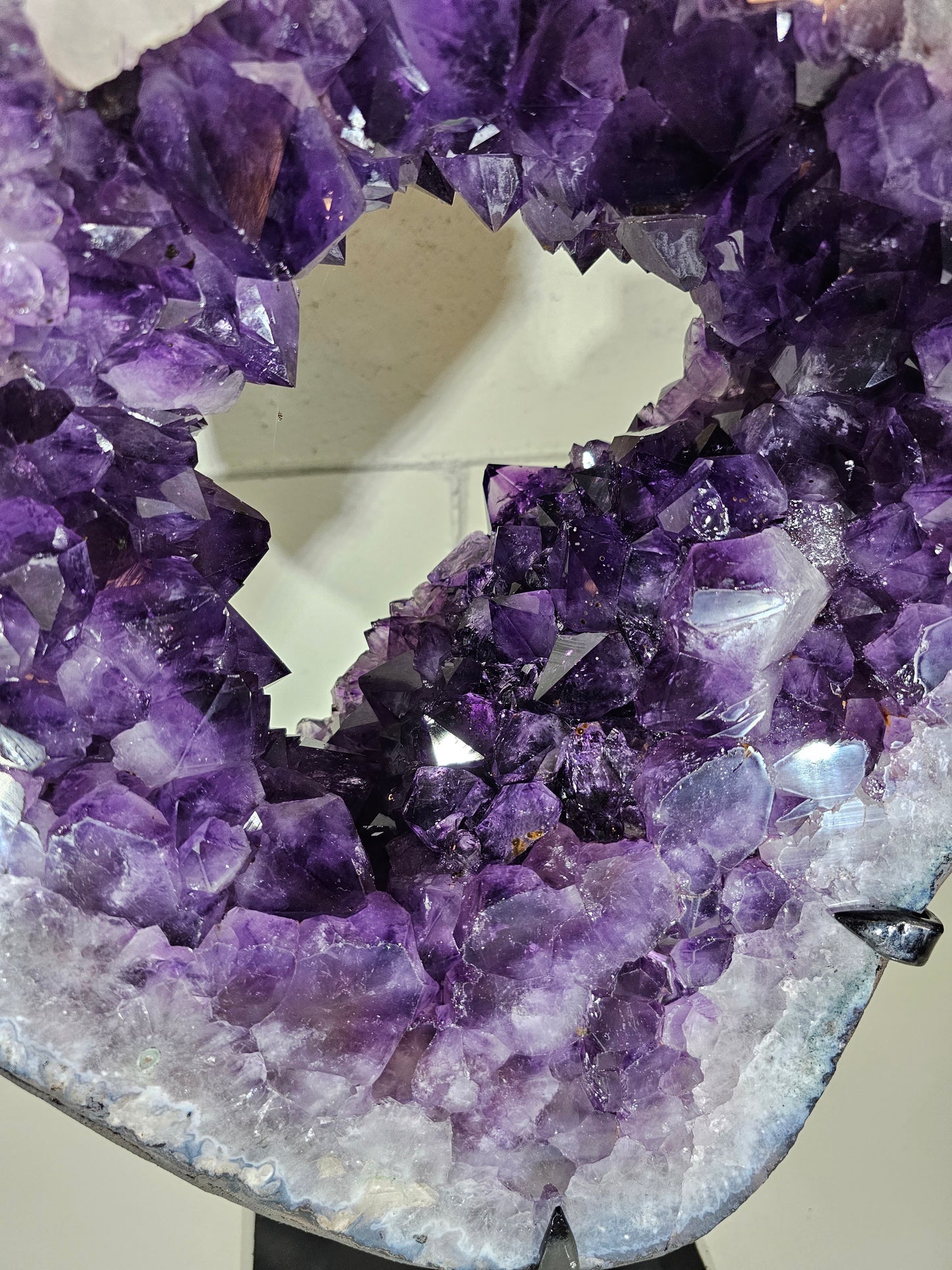 40.96 LB AAA Amethyst Portal Quartz Crystal Druzy Dark Purple on Stand (A41)