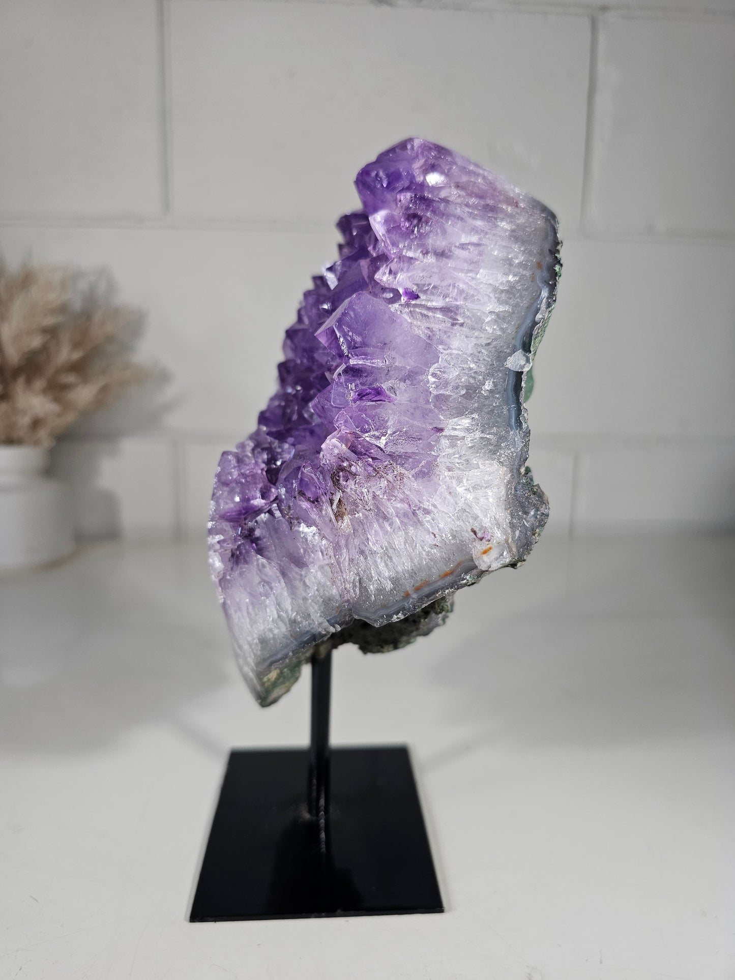 5.89 Lb Natural Amethyst Quartz Crystal Druzy on Stand (A57)