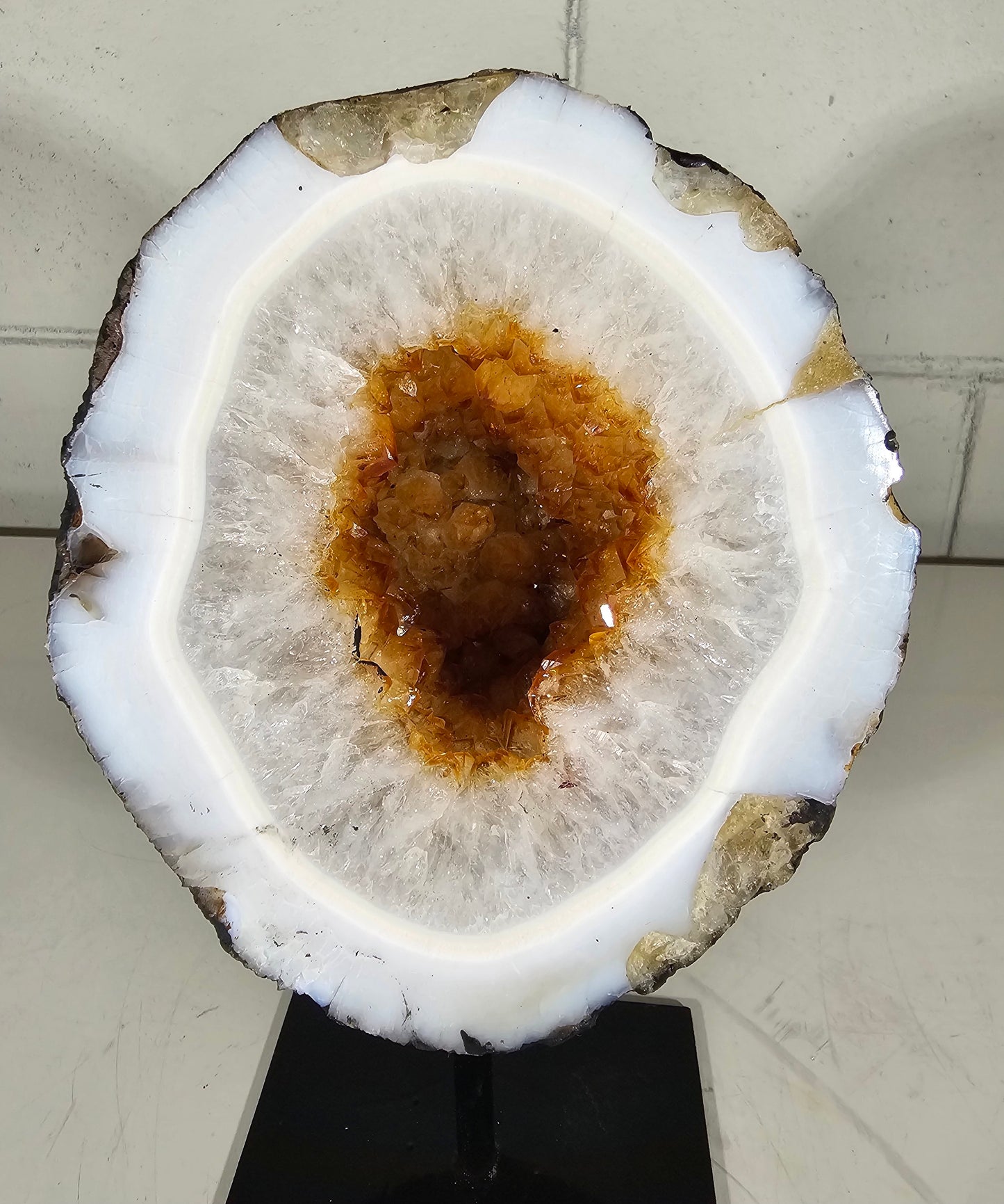 4.7 LB  AAA Citrine Quartz Crystal Druzy on Stand (A37)