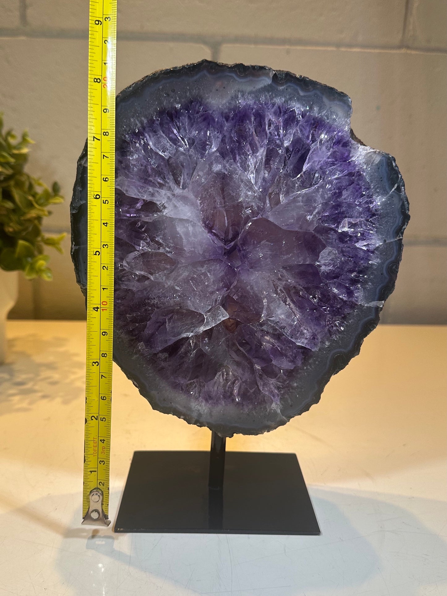 5.06 Lb AAA Natural Amethyst Quartz Crystal Druzy on Stand  (A56)