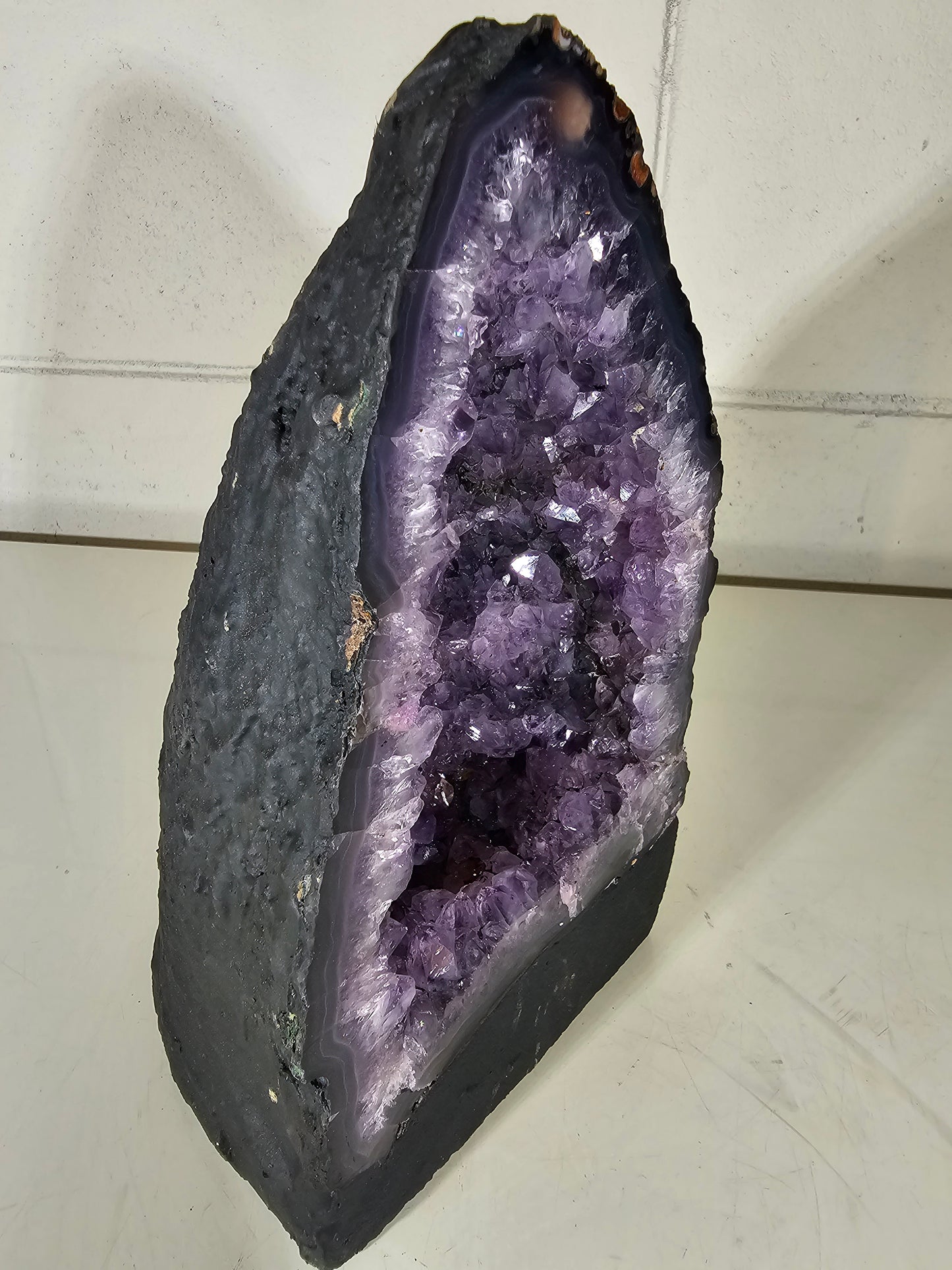 8.67 LB  AAA Natural Amethyst Cathedral Quartz Crystal Druzy Purple (A38)