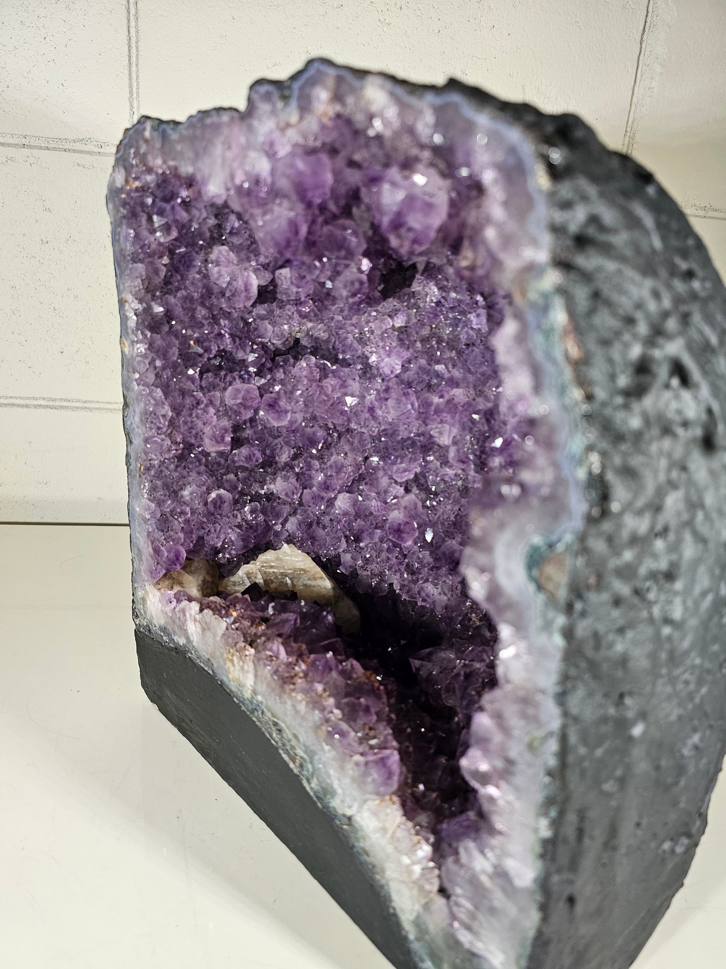 36.39 LB Natural Amethyst Cathedral Quartz Crystal Druzy Purple  (A36)