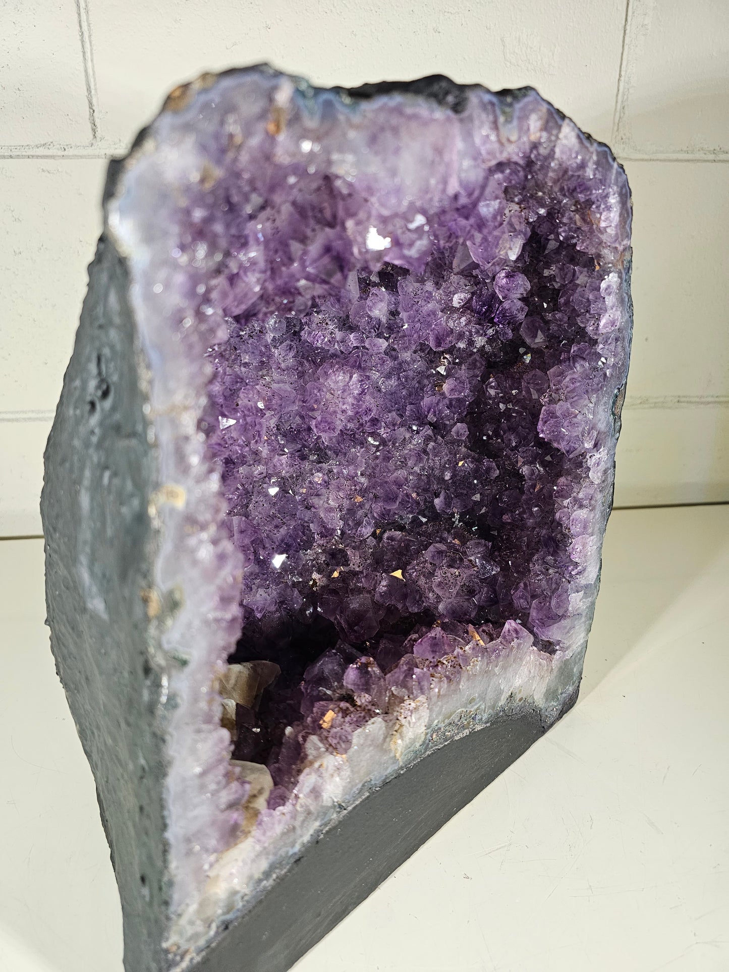 36.39 LB Natural Amethyst Cathedral Quartz Crystal Druzy Purple  (A36)