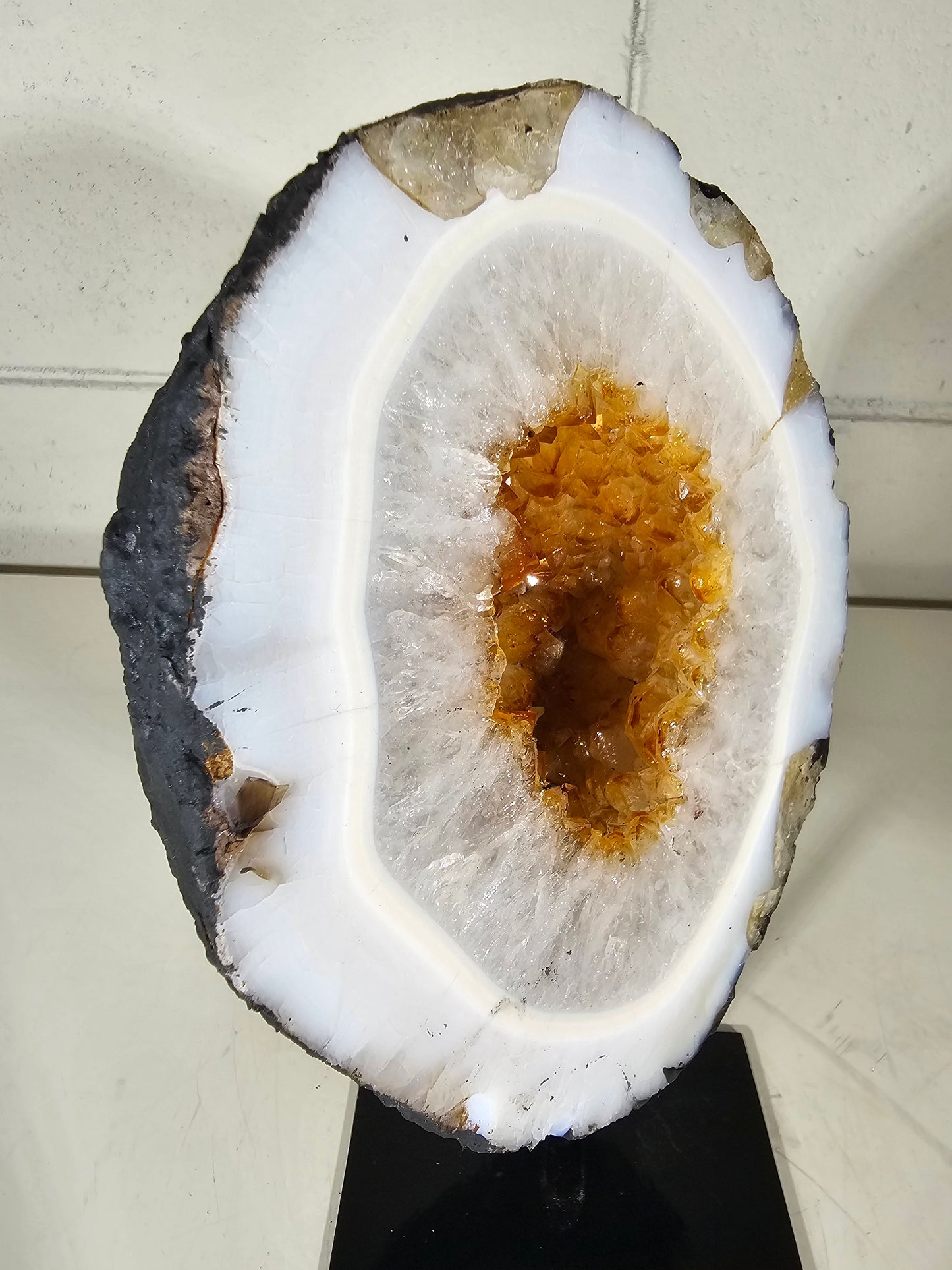 4.7 LB  AAA Citrine Quartz Crystal Druzy on Stand (A37)