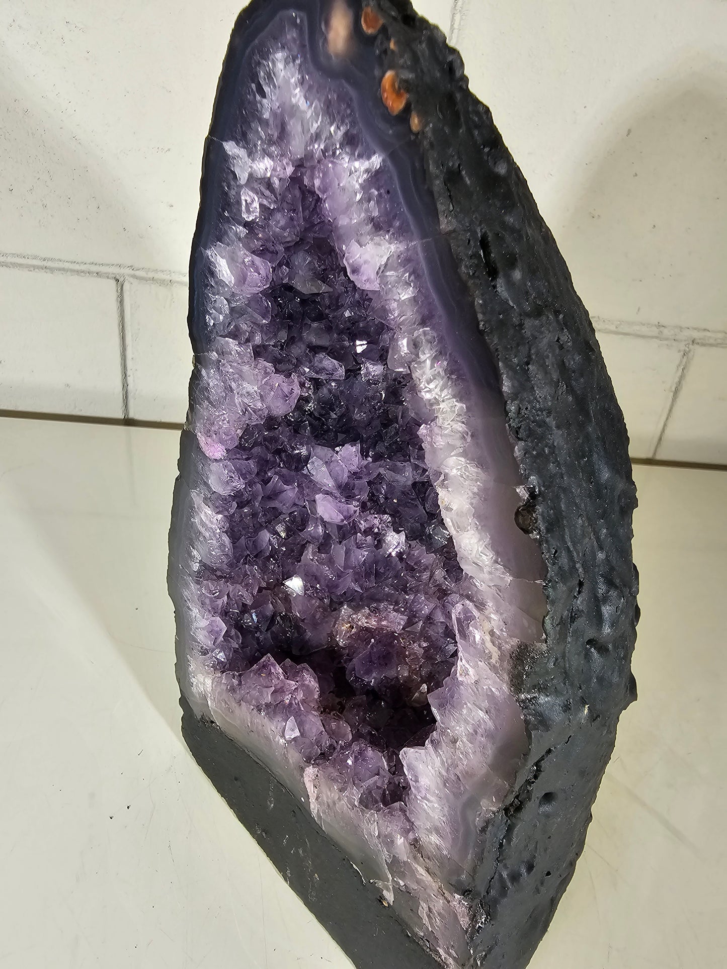 8.67 LB  AAA Natural Amethyst Cathedral Quartz Crystal Druzy Purple (A38)