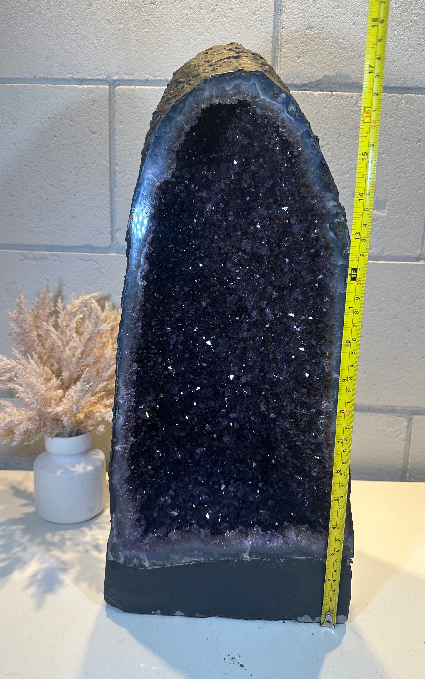 40.22 LB AAA Natural Amethyst Cathedral Quartz Crystal Druzy Large Dark Purple  (A13)