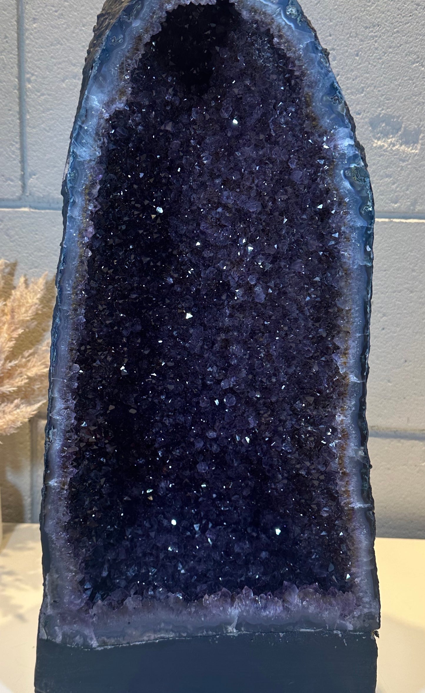 40.22 LB AAA Natural Amethyst Cathedral Quartz Crystal Druzy Large Dark Purple  (A13)