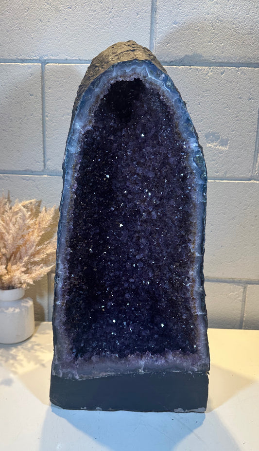 40.22 LB AAA Natural Amethyst Cathedral Quartz Crystal Druzy Large Dark Purple  (A13)