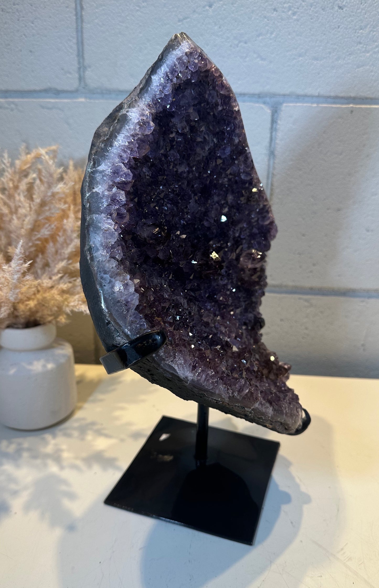 9.02 LB AAA Natural Amethyst Quartz Crystal Druzy Large Dark Purple  (A14)