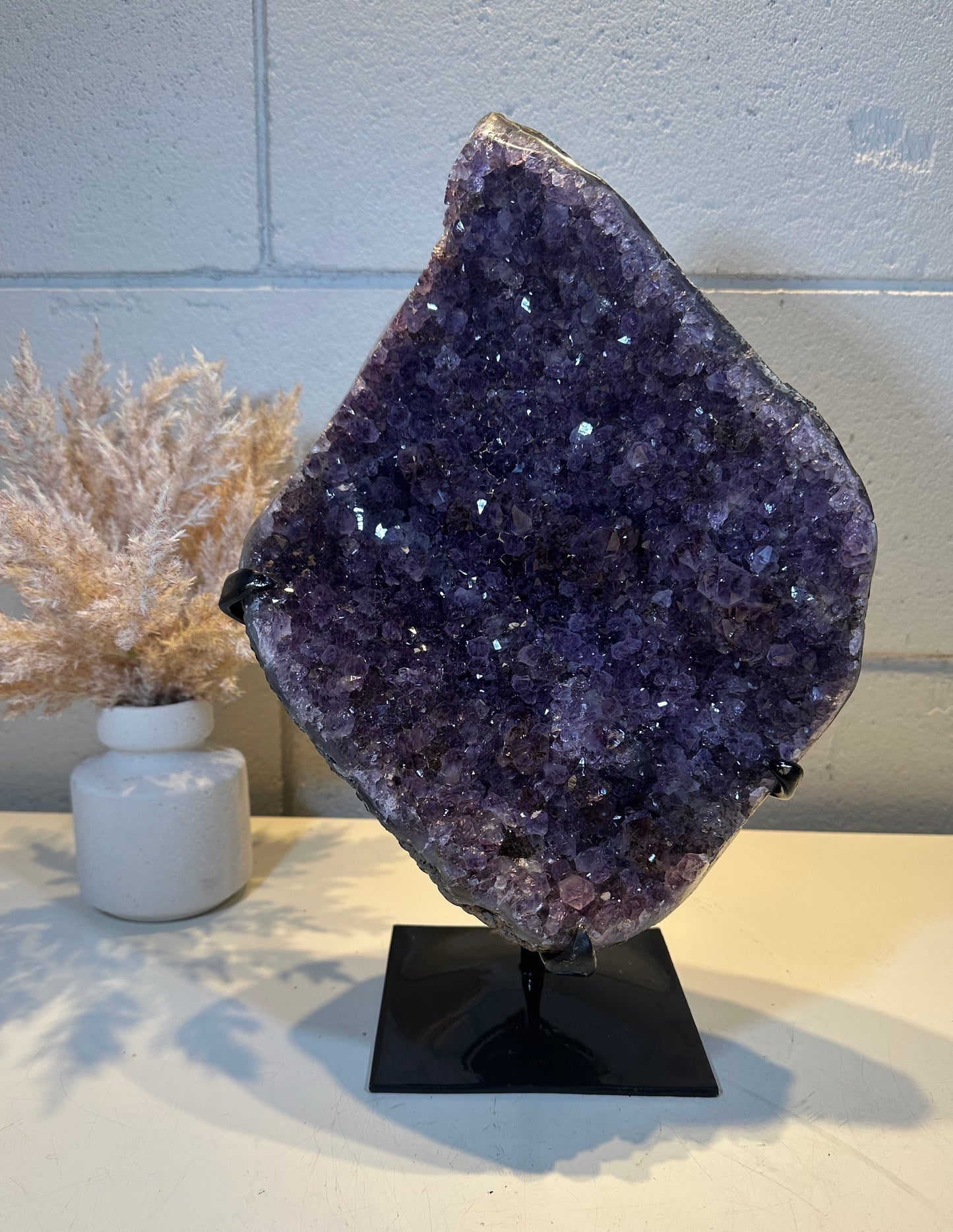 9.02 LB AAA Natural Amethyst Quartz Crystal Druzy Large Dark Purple  (A14)