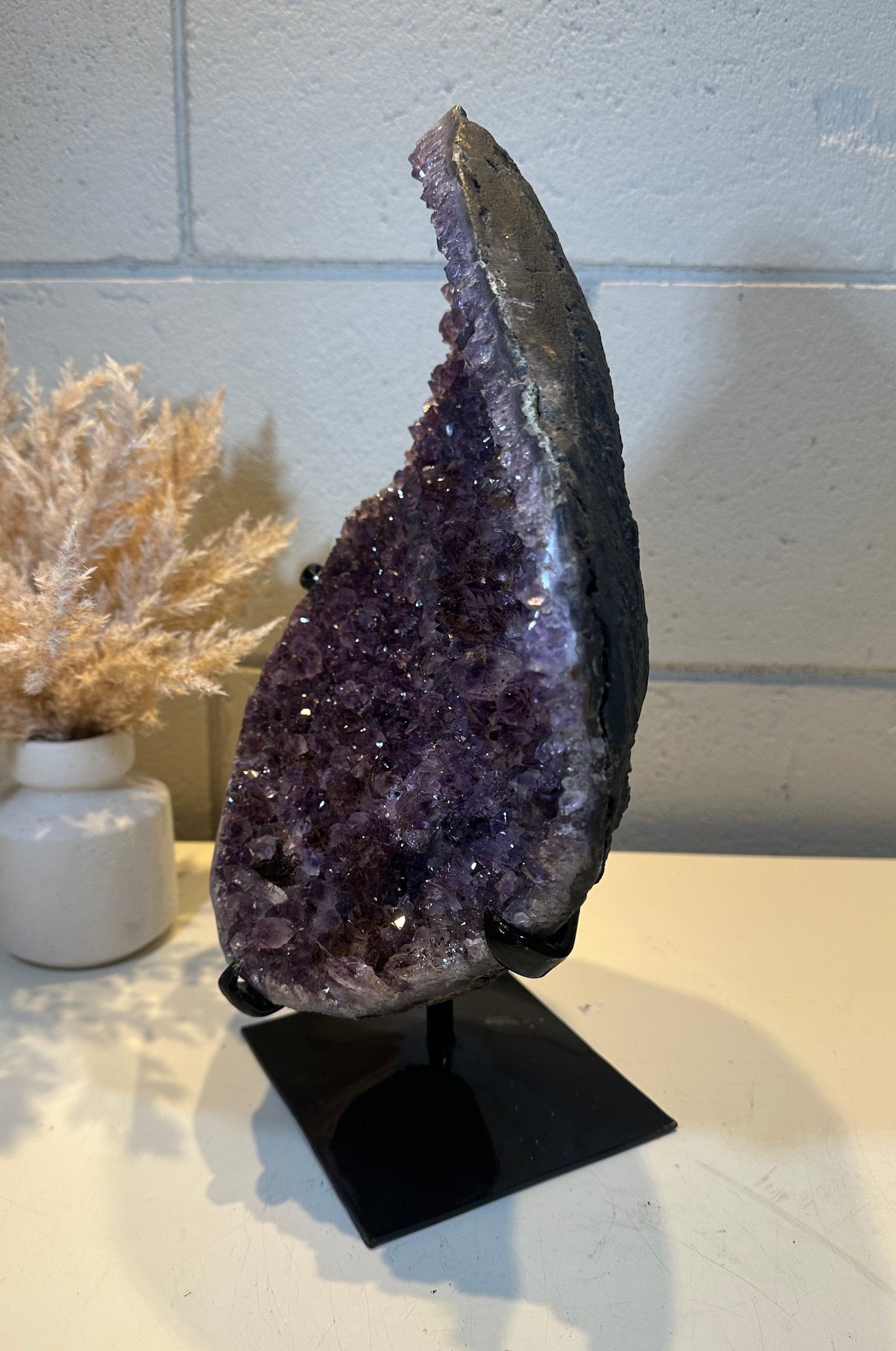 9.02 LB AAA Natural Amethyst Quartz Crystal Druzy Large Dark Purple  (A14)