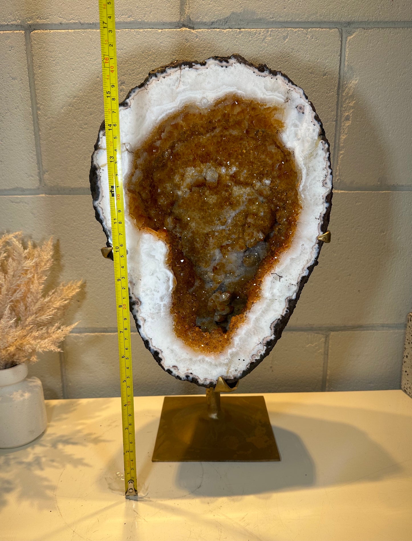 20.02 LB AAA CITRINE Quartz Crystal Druzy Large on Stand (A16)