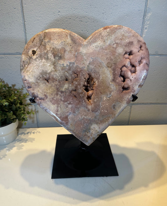 19.09 LB AAA Pink Heart Amethyst Quartz Crystal Druzy Large (A18)