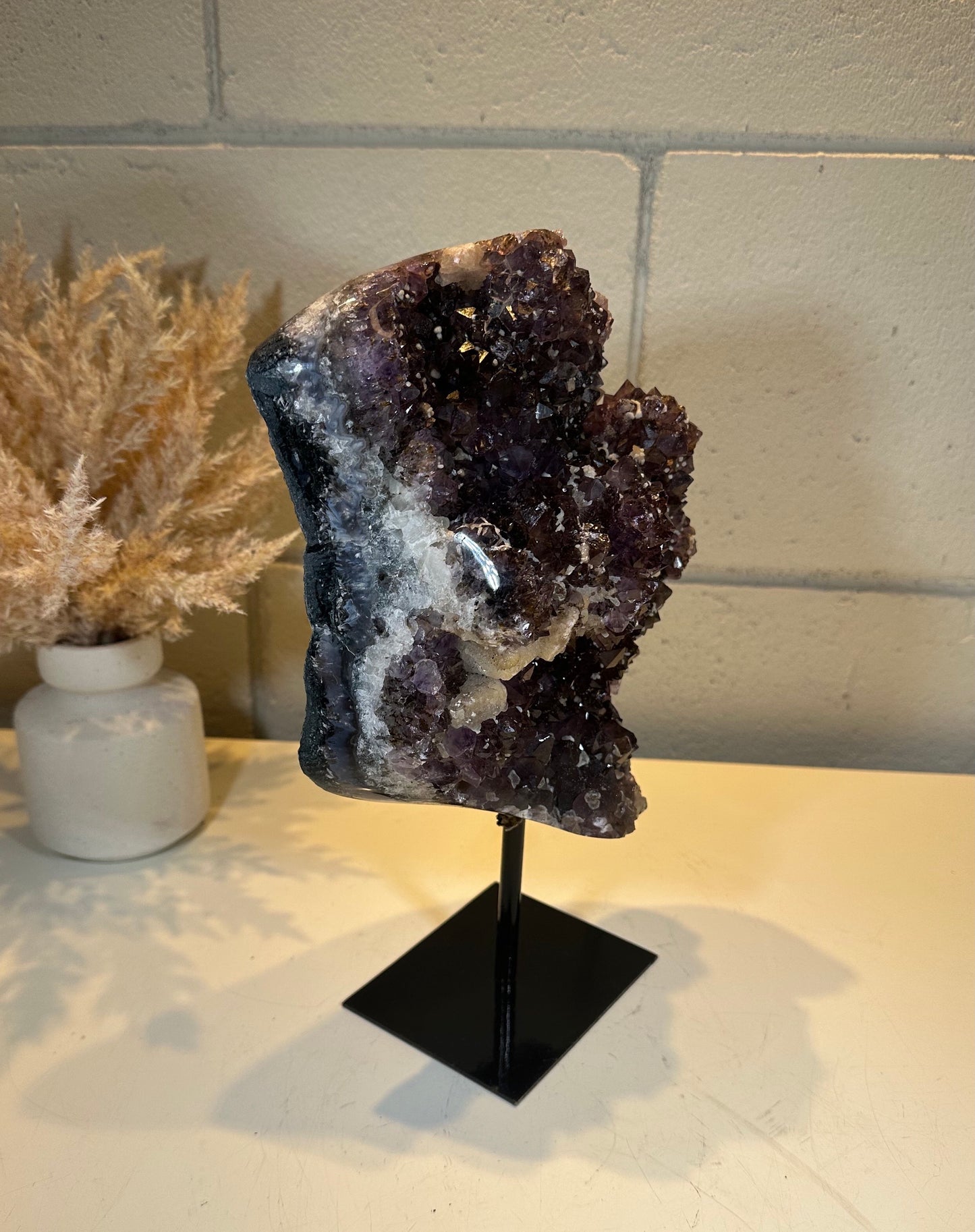 7. 12 LB Natural Amethyst Quartz Crystal Druzy Dark Purple Large (A19)