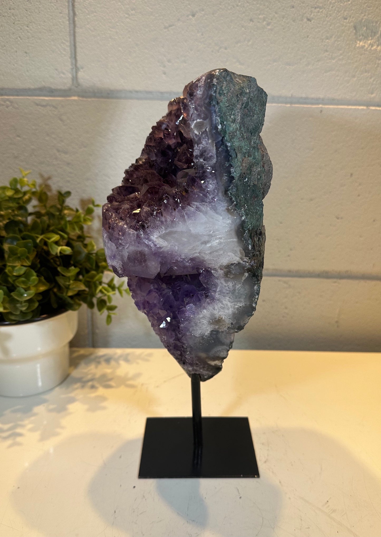 6.60 LB AAA Natural Amethyst Quartz Crystal Druzy WHEEL Large Dark Purple (A21)