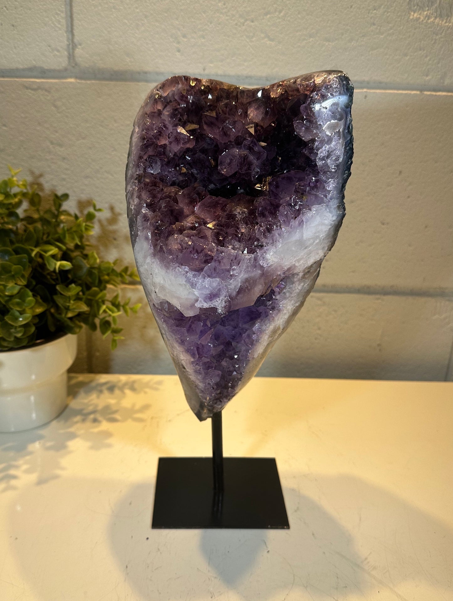 6.60 LB AAA Natural Amethyst Quartz Crystal Druzy WHEEL Large Dark Purple (A21)