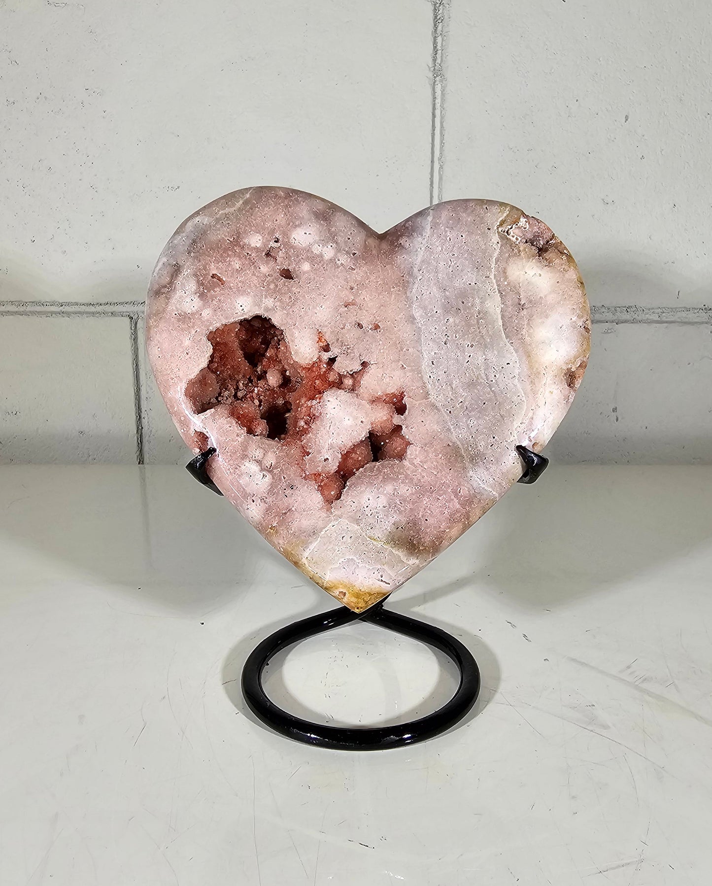 2.86 AAA Pink Heart Amethyst Quartz Crystal Druzy Large on Stand (A28)