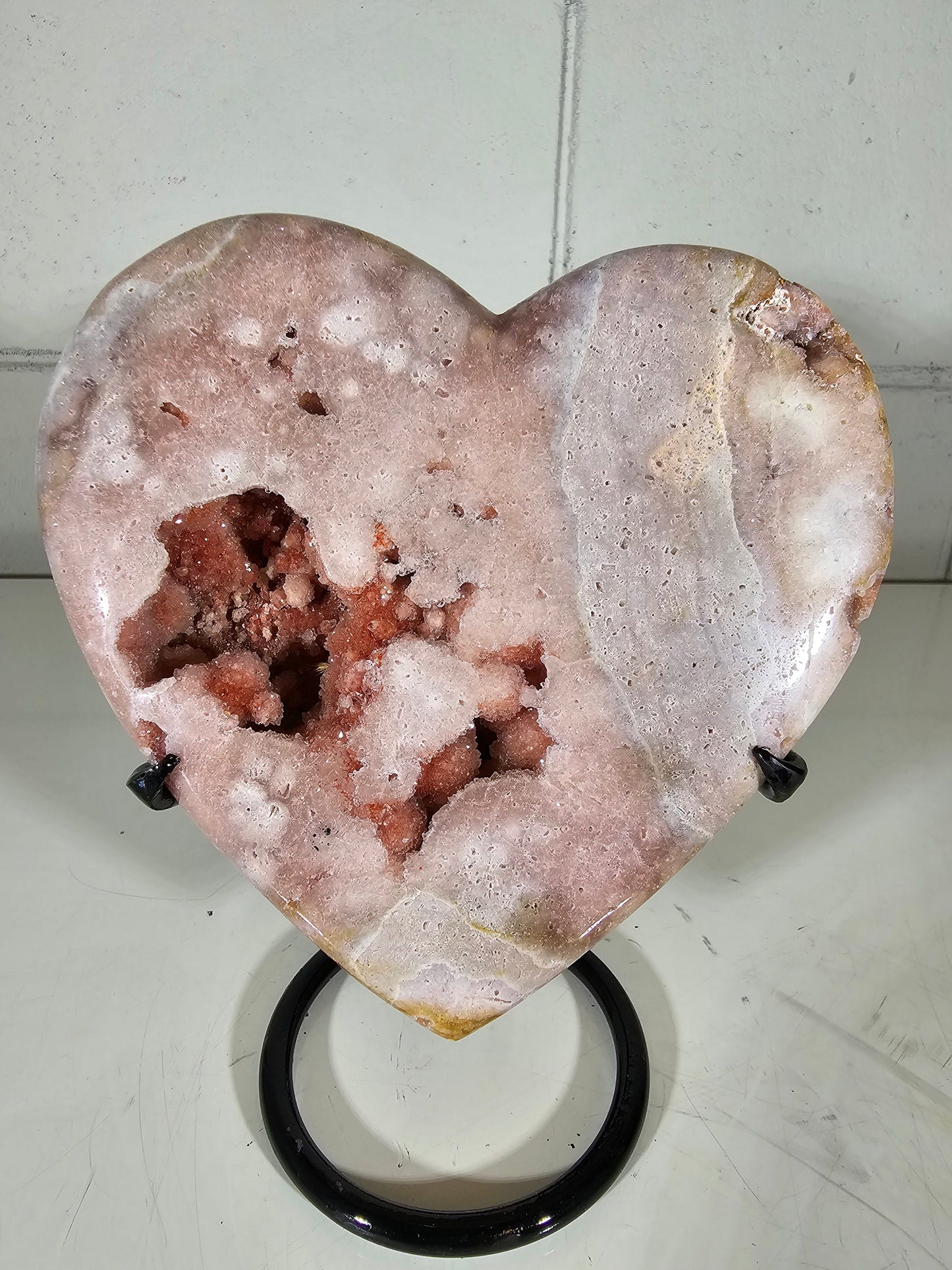 2.86 AAA Pink Heart Amethyst Quartz Crystal Druzy Large on Stand (A28)