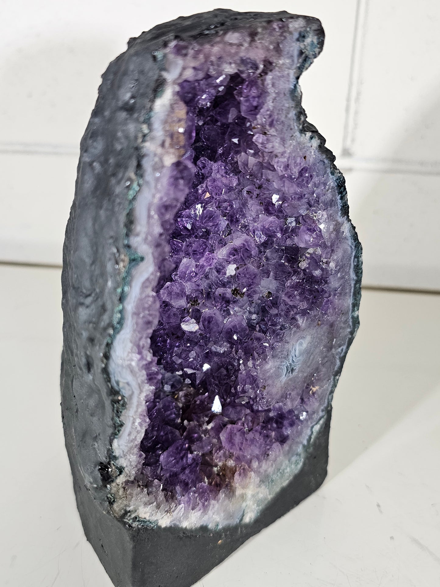 6.73 LB AAA Natural Amethyst Quartz Crystal Druzy Large Dark Purple (A4)