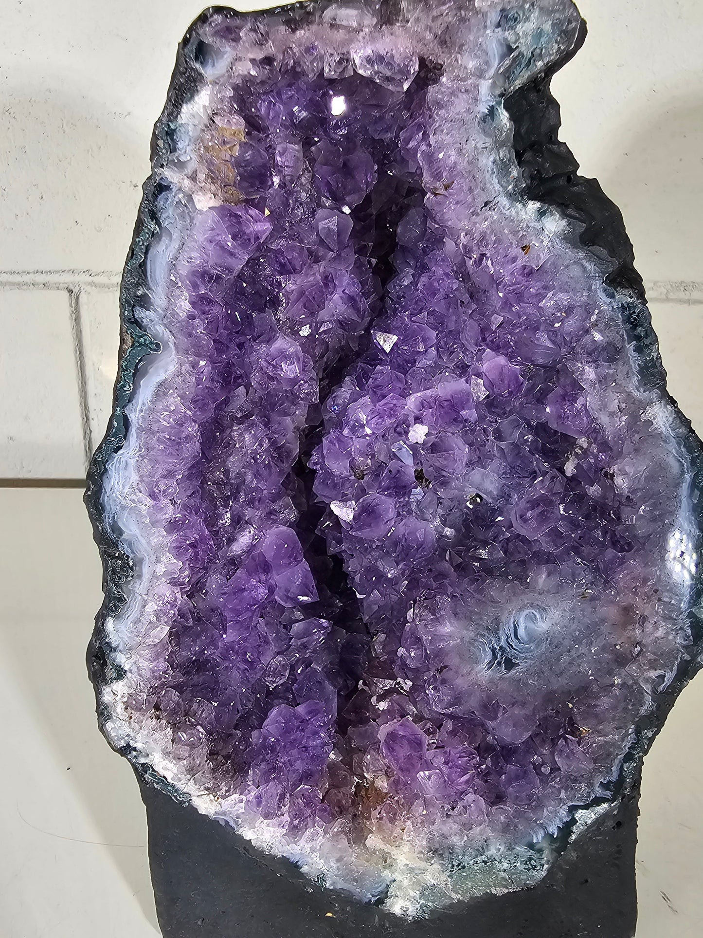 6.73 LB AAA Natural Amethyst Quartz Crystal Druzy Large Dark Purple (A4)