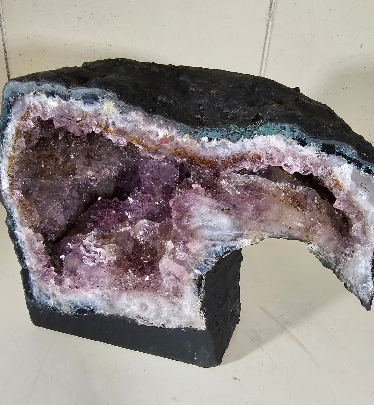 15.04 LB Natural Amethyst Cathedral Quartz Crystal Druzy Large (A5)