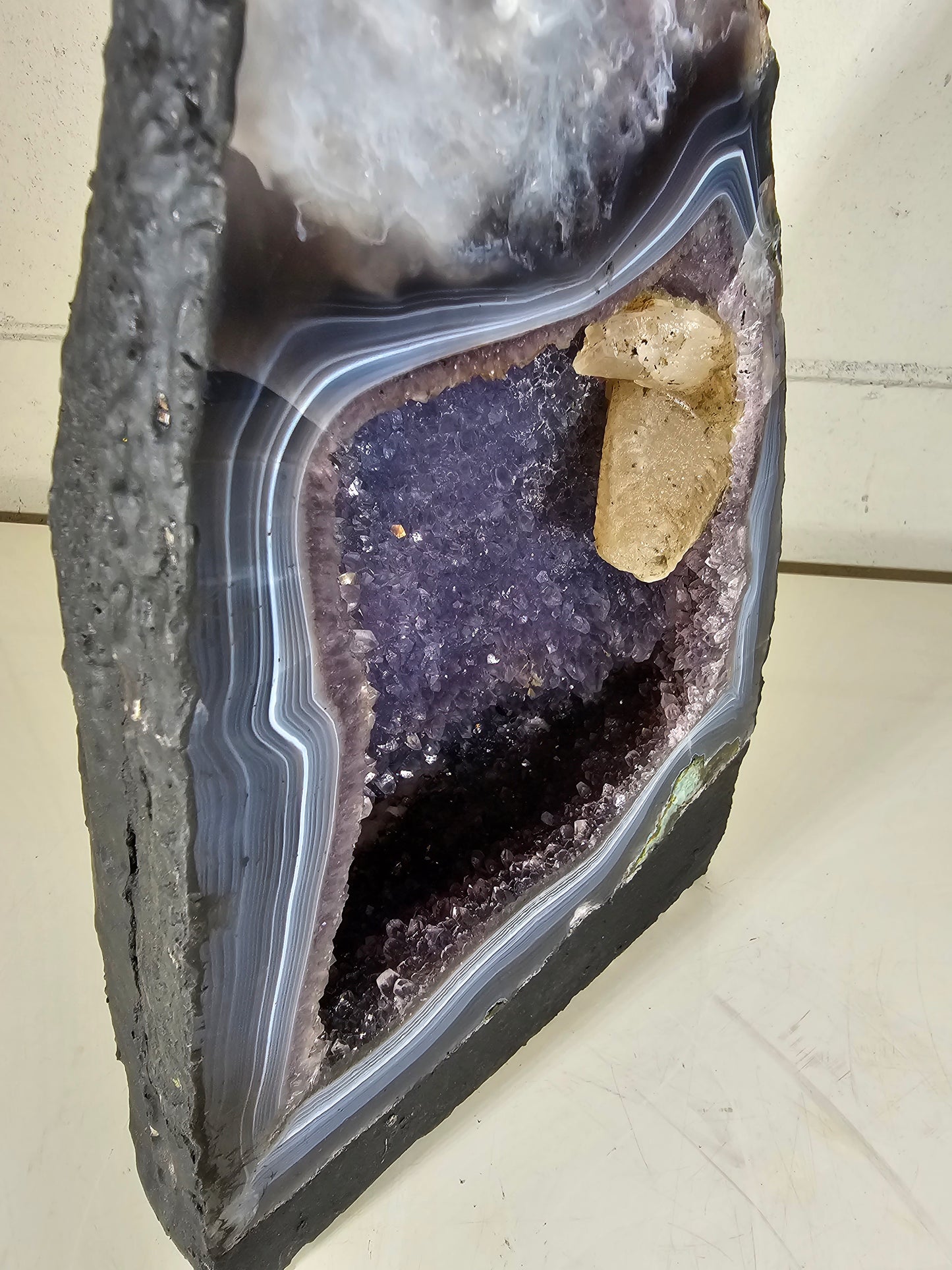 14.50 LB Natural Amethyst Cathedral Quartz Crystal Druzy Large (A6)