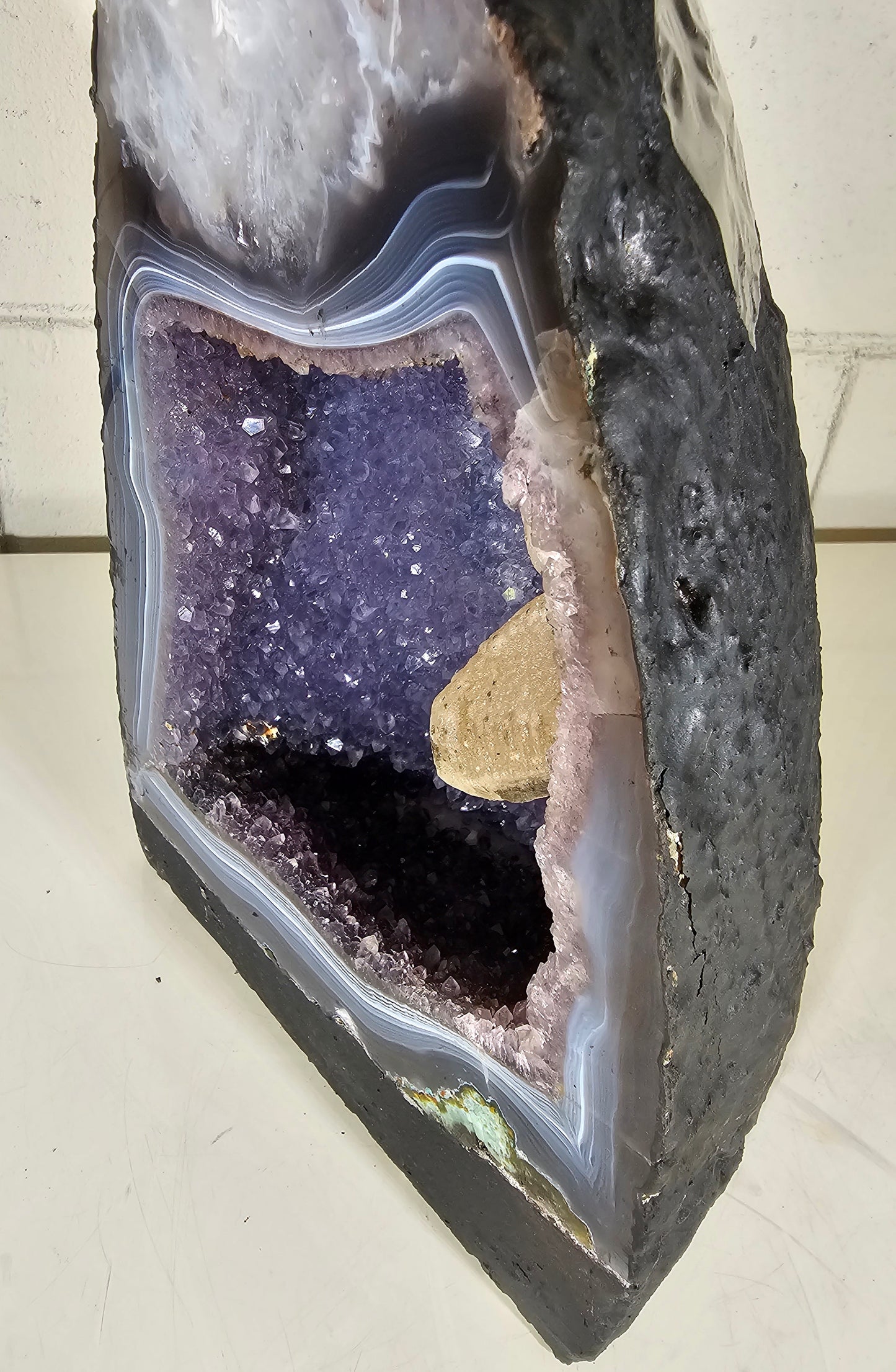 14.50 LB Natural Amethyst Cathedral Quartz Crystal Druzy Large (A6)