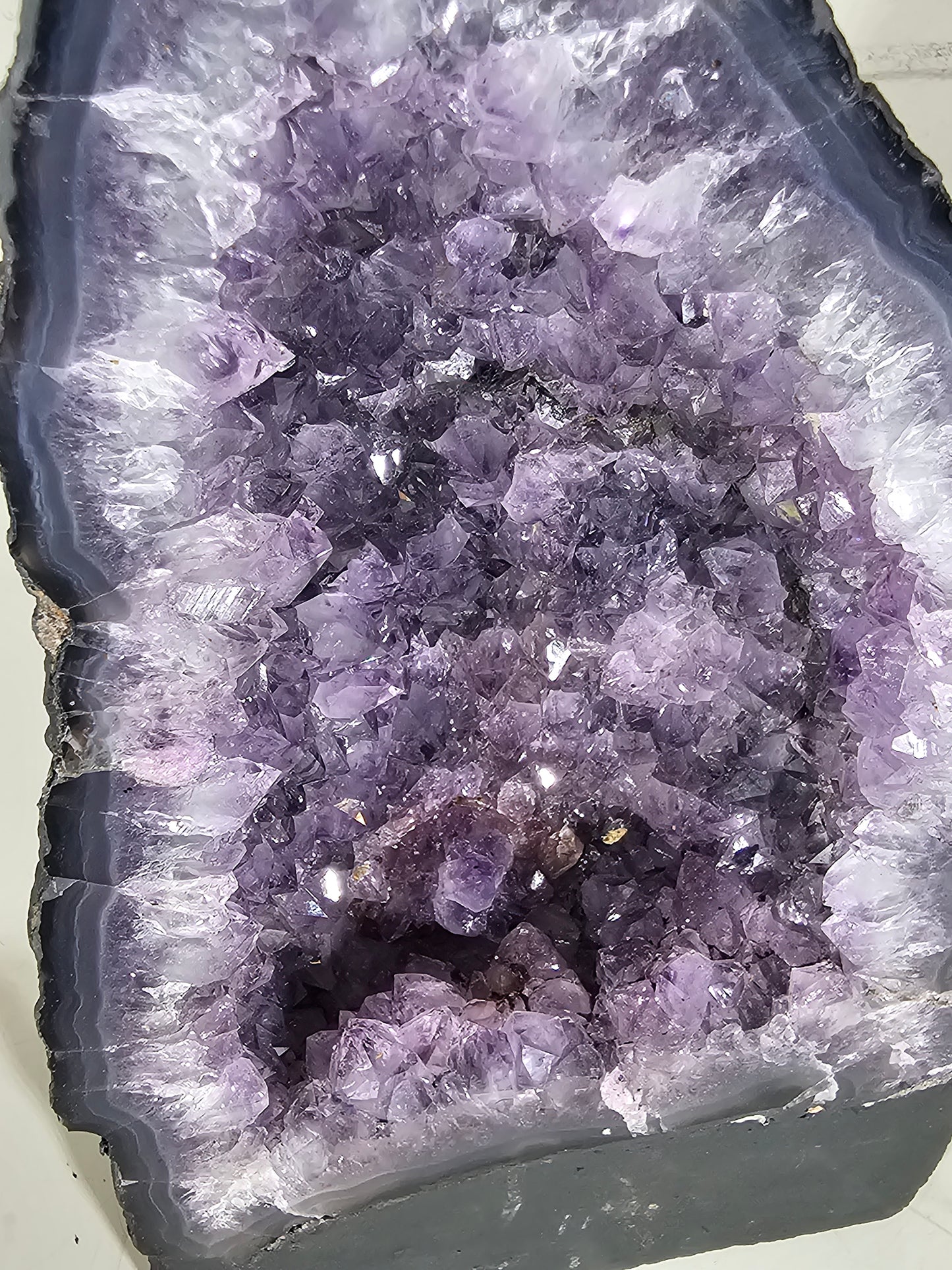 8.67 LB  AAA Natural Amethyst Cathedral Quartz Crystal Druzy Purple (A38)