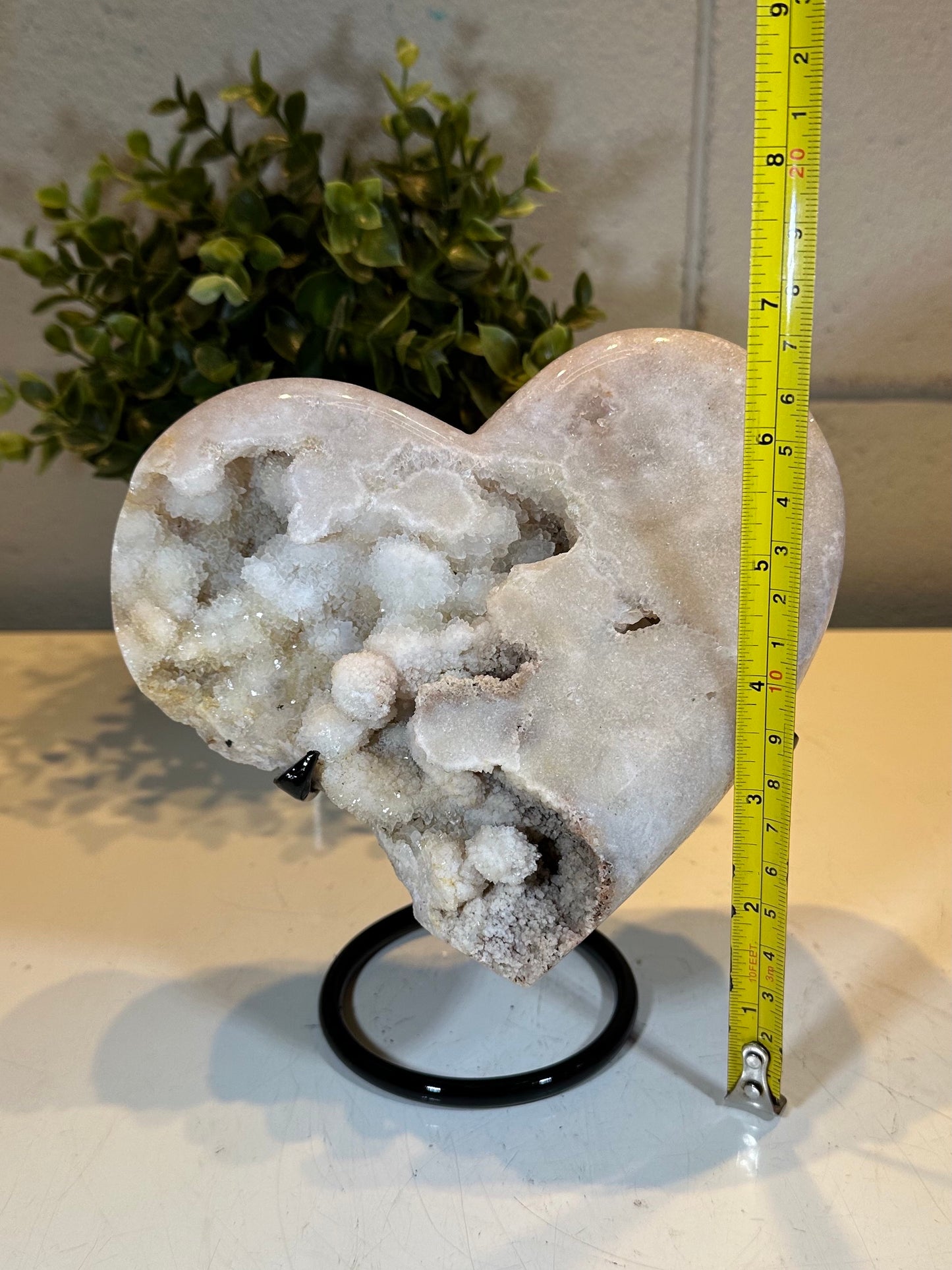 3.43 lb AAA Heart Amethyst Quartz Crystal Druzy on Stand (A46)