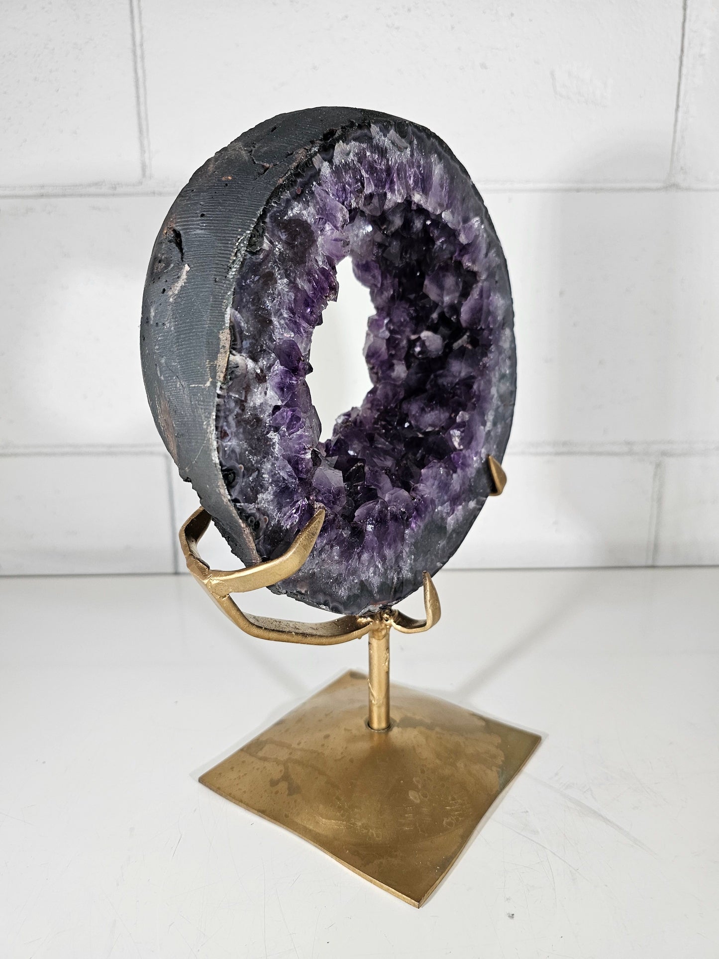 6.74 LB AAA Natural Amethyst Quartz Crystal Druzy Portal Large Dark Purple (A2)