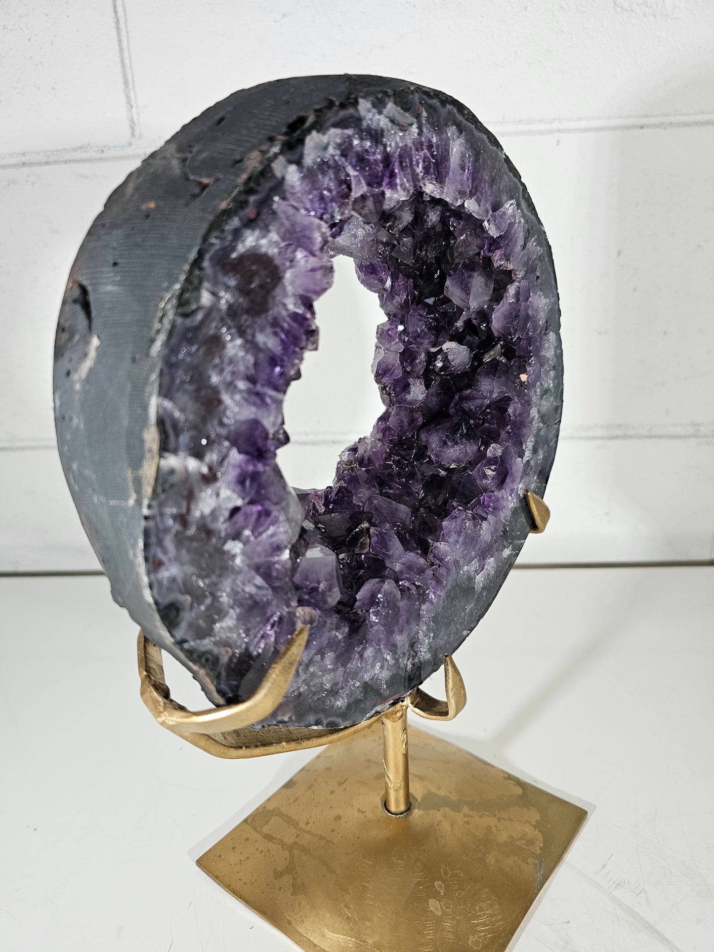 6.74 LB AAA Natural Amethyst Quartz Crystal Druzy Portal Large Dark Purple (A2)