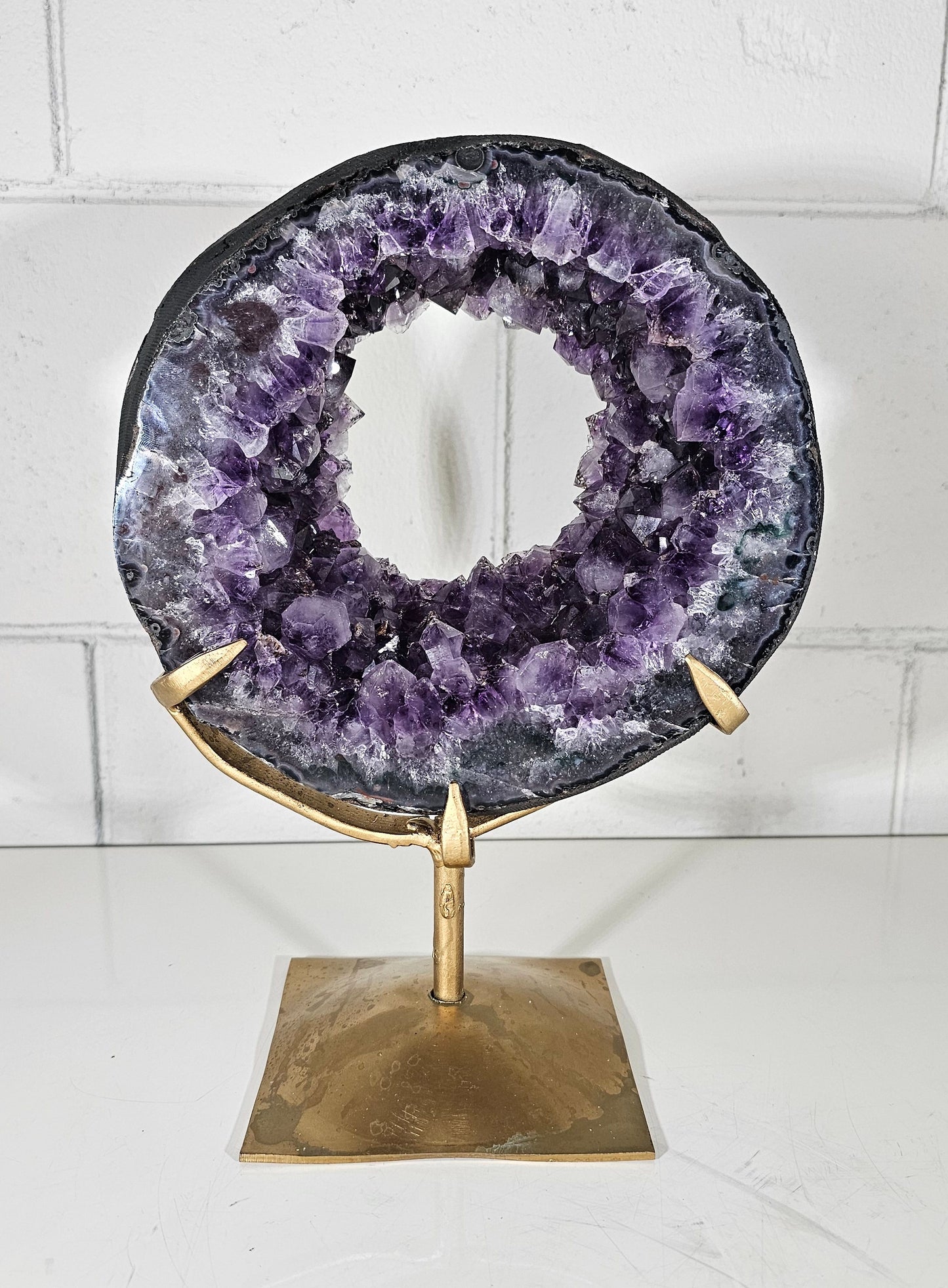 6.74 LB AAA Natural Amethyst Quartz Crystal Druzy Portal Large Dark Purple (A2)