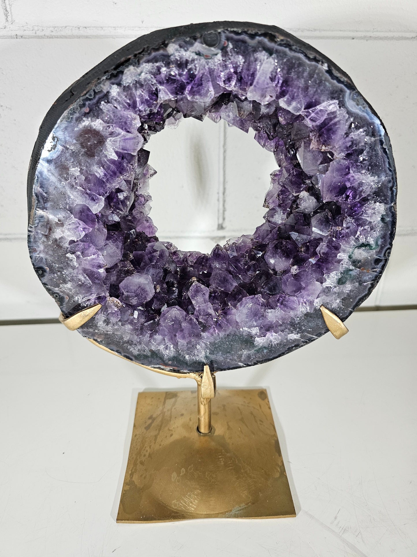 6.74 LB AAA Natural Amethyst Quartz Crystal Druzy Portal Large Dark Purple (A2)