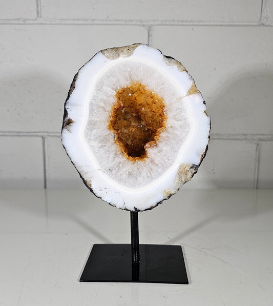 4.7 LB  AAA Citrine Quartz Crystal Druzy on Stand (A37)