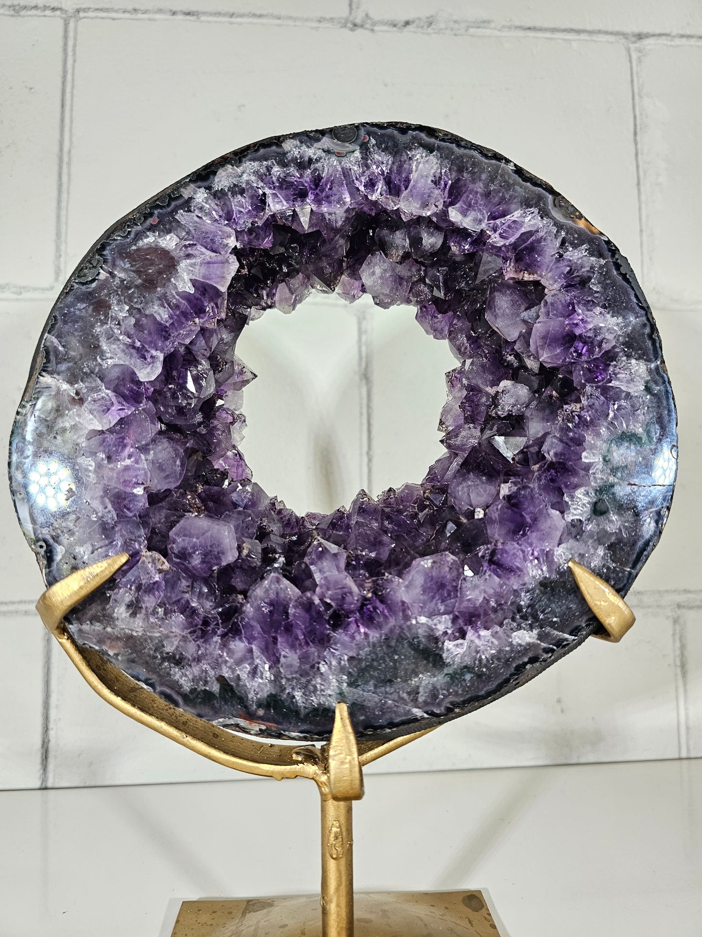 6.74 LB AAA Natural Amethyst Quartz Crystal Druzy Portal Large Dark Purple (A2)