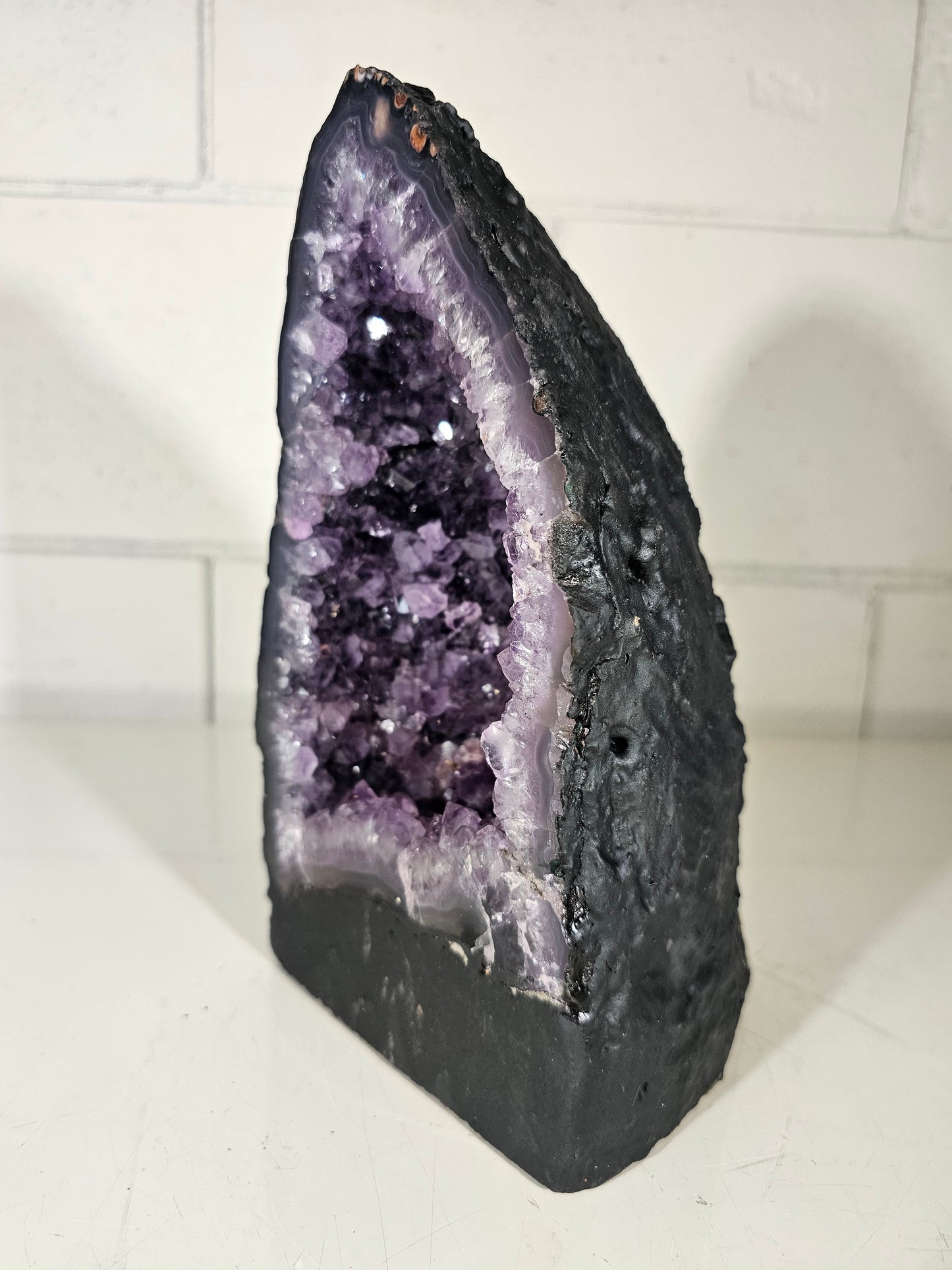 8.67 LB  AAA Natural Amethyst Cathedral Quartz Crystal Druzy Purple (A38)