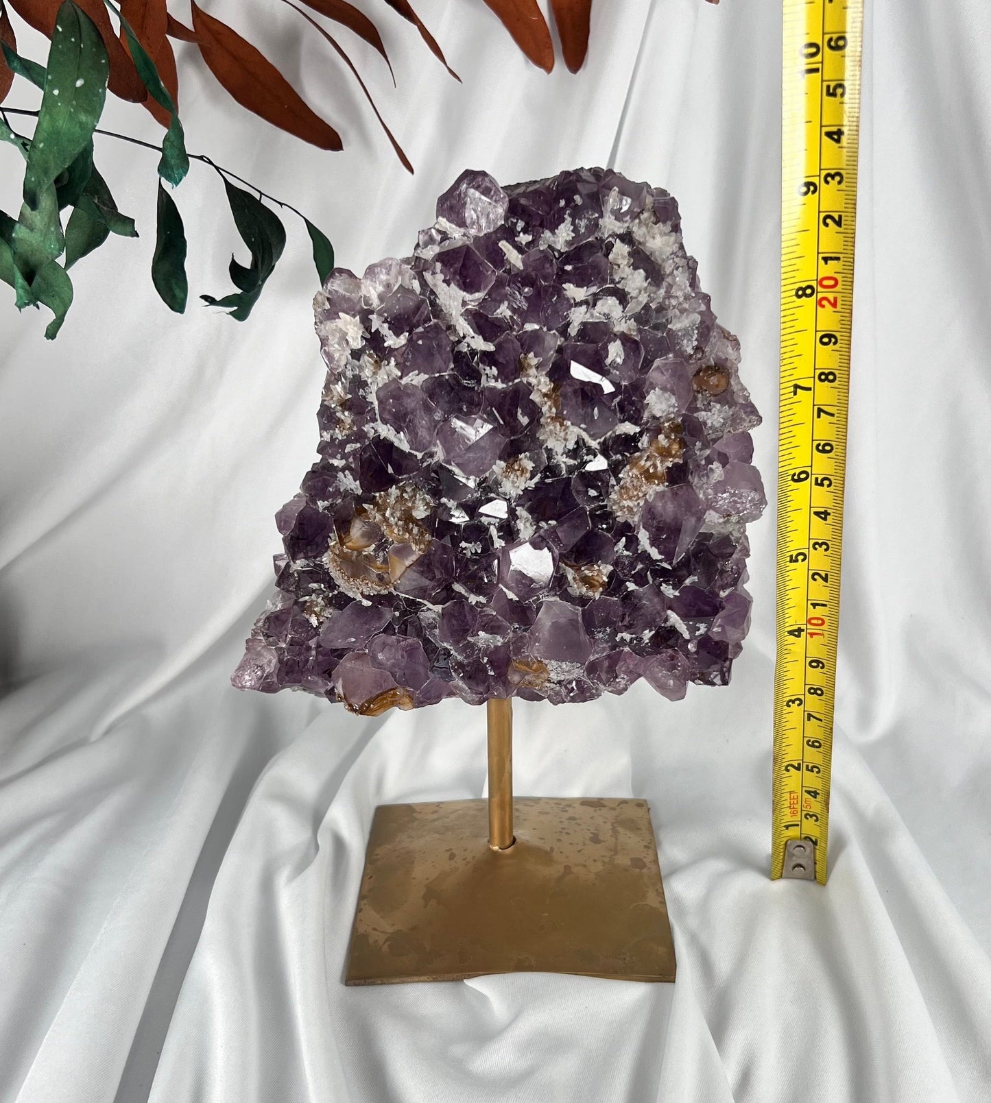 3.82 LB AAA Natural Amethyst Quartz Crystal With Calcite (0011)