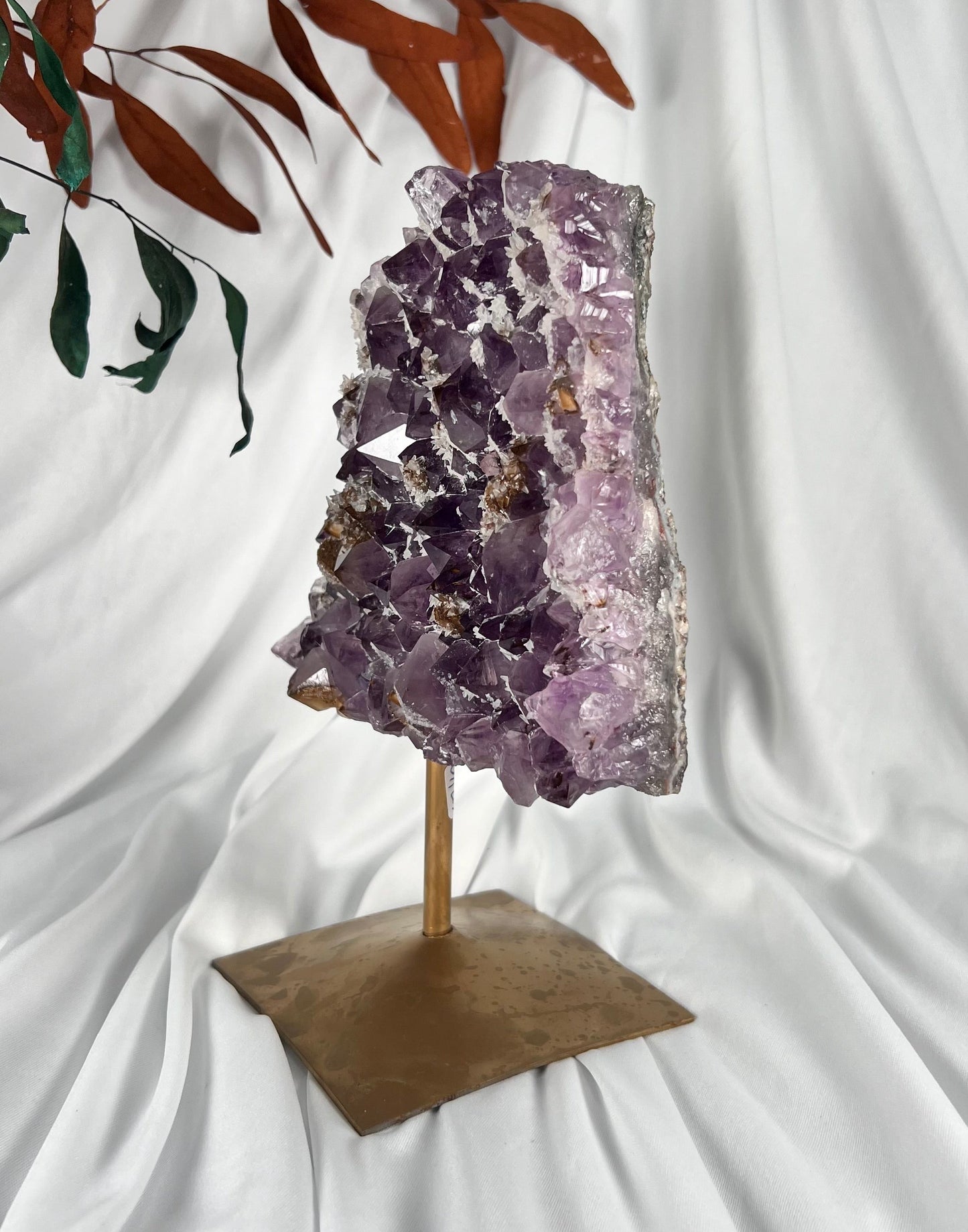 3.82 LB AAA Natural Amethyst Quartz Crystal With Calcite (0011)