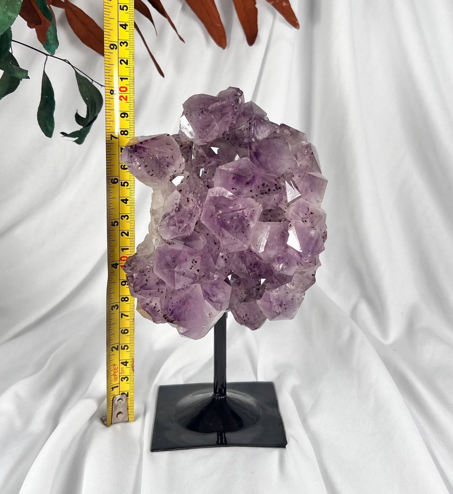 3.17 LB Natural Amethyst Quartz Crystal Druzy on Stand (0012)