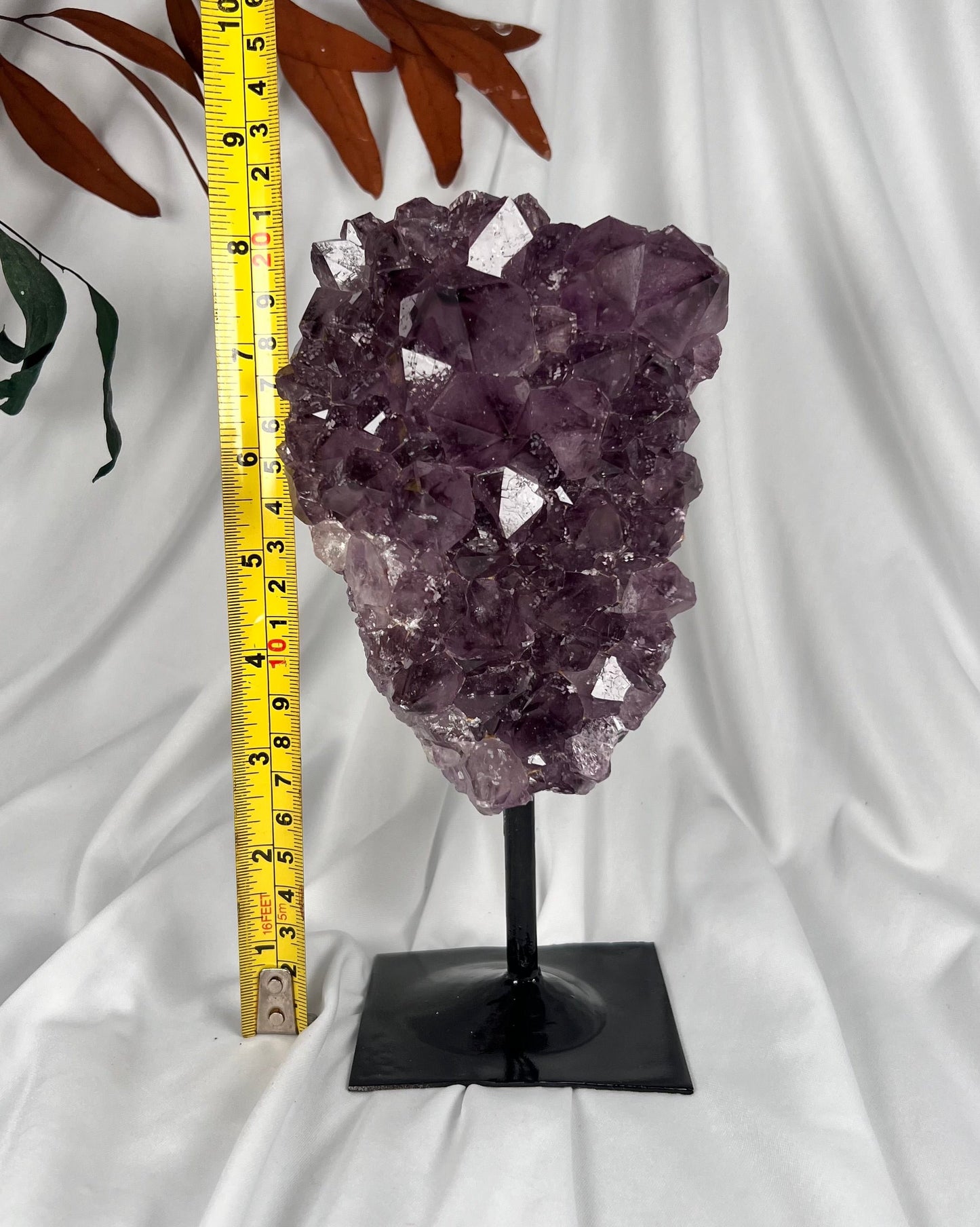 7.21 LB Natural Amethyst Quartz Crystal Druzy on Stand  (0014)