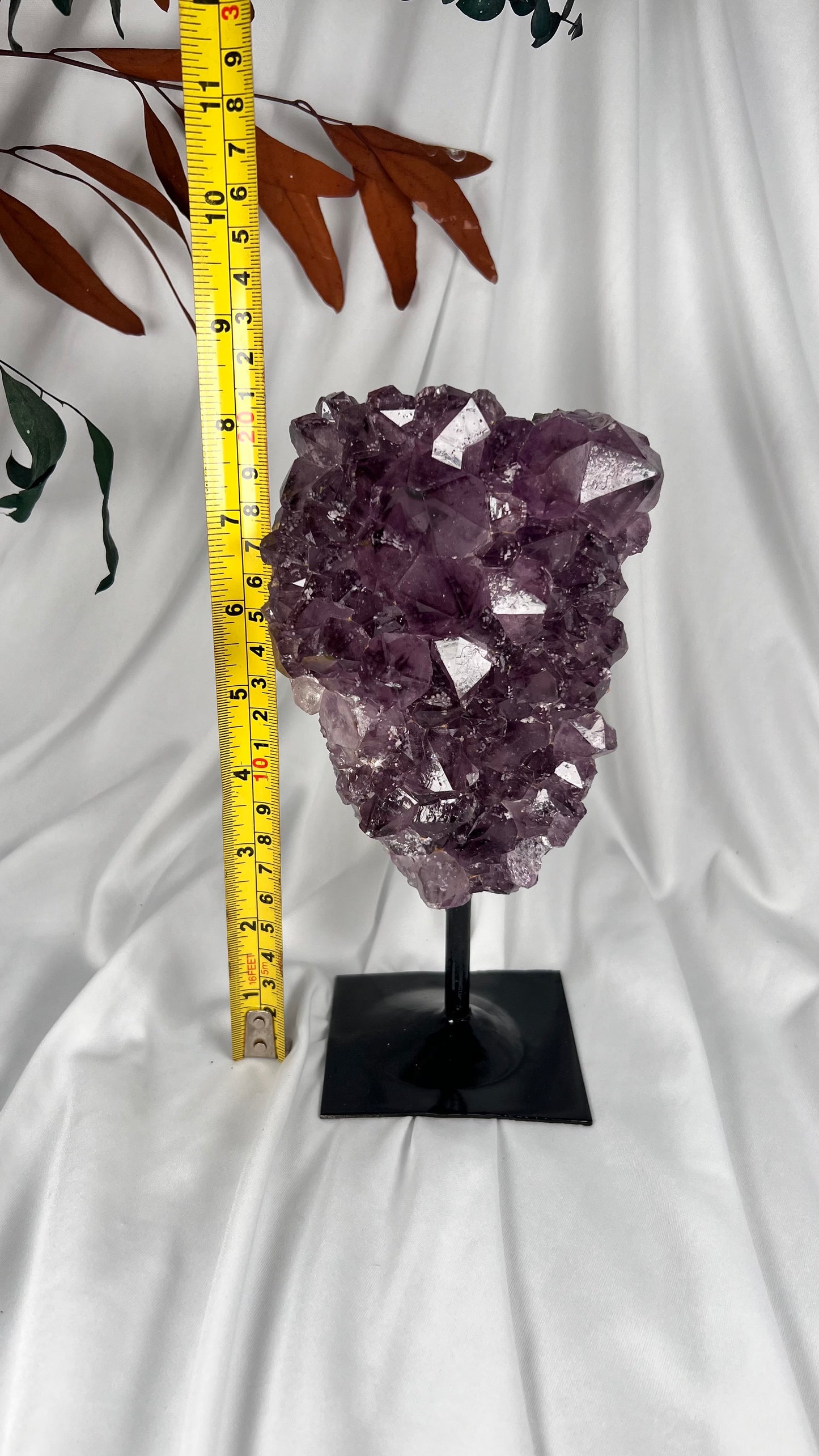 7.21 LB Natural Amethyst Quartz Crystal Druzy on Stand  (0014)