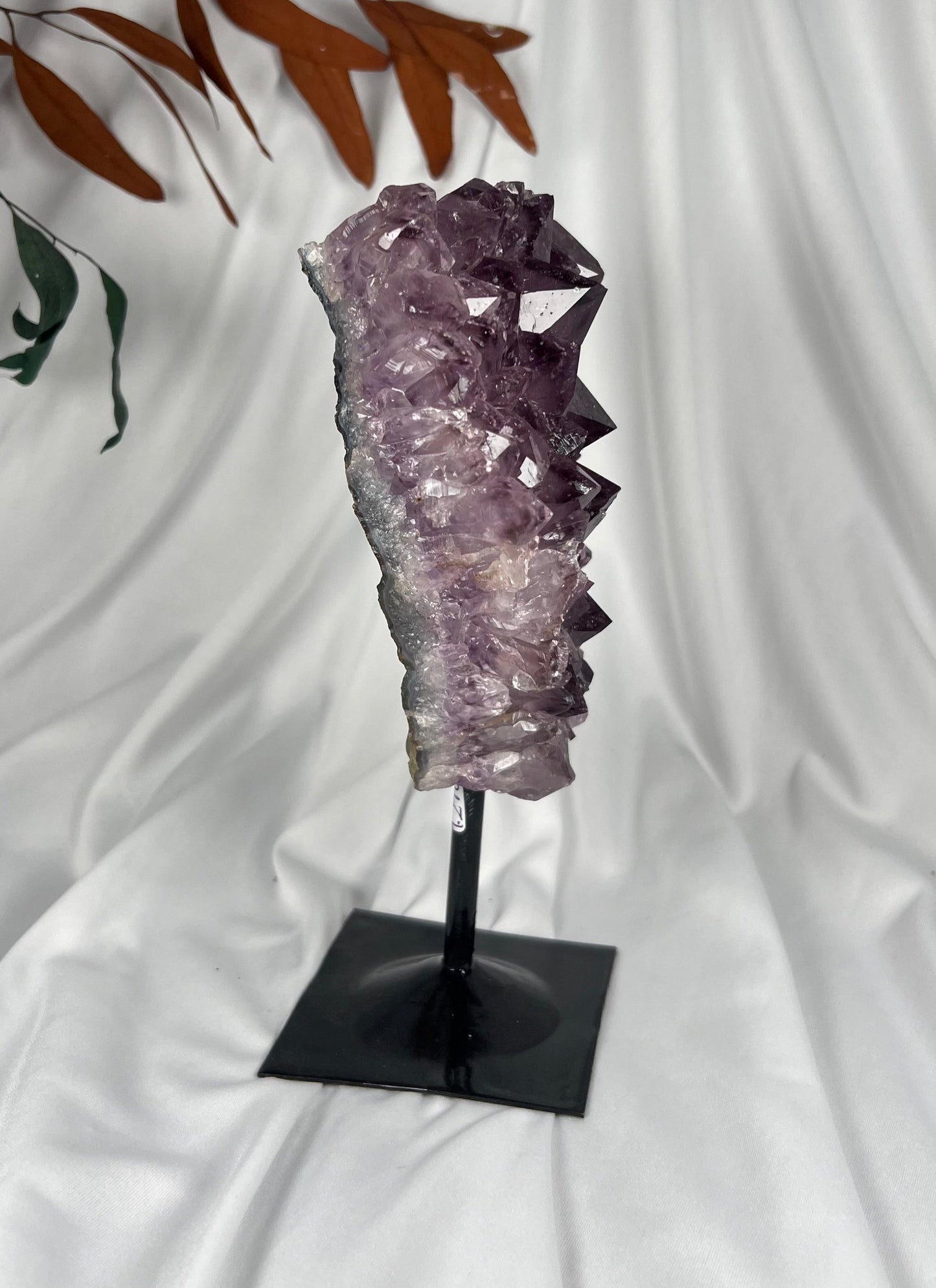 7.21 LB Natural Amethyst Quartz Crystal Druzy on Stand  (0014)