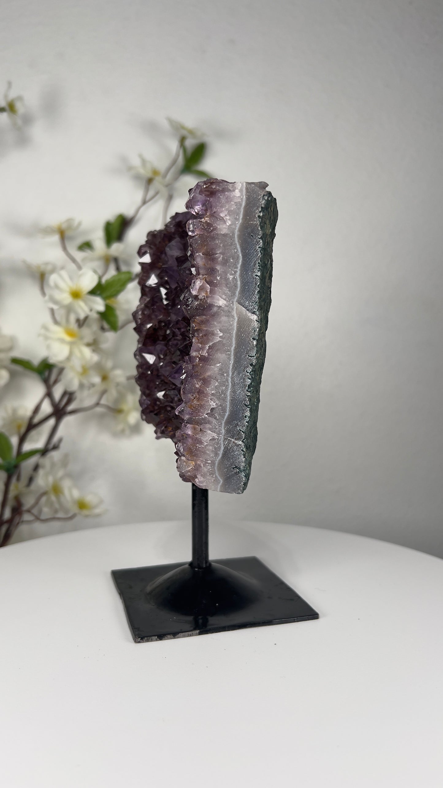 Natural Amethyst Rutilated on Stand - A00022