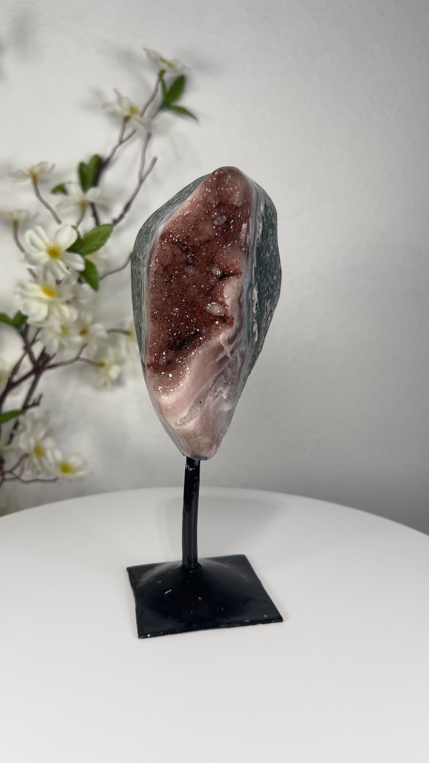 Natural Pink Amethyst on Stand - A00027